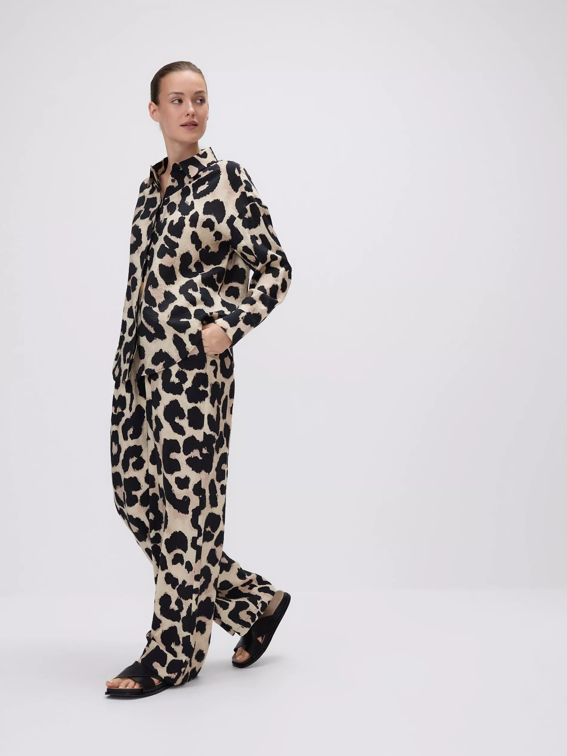 GOLDEN BROWN Patterned trousers, , large image number 3