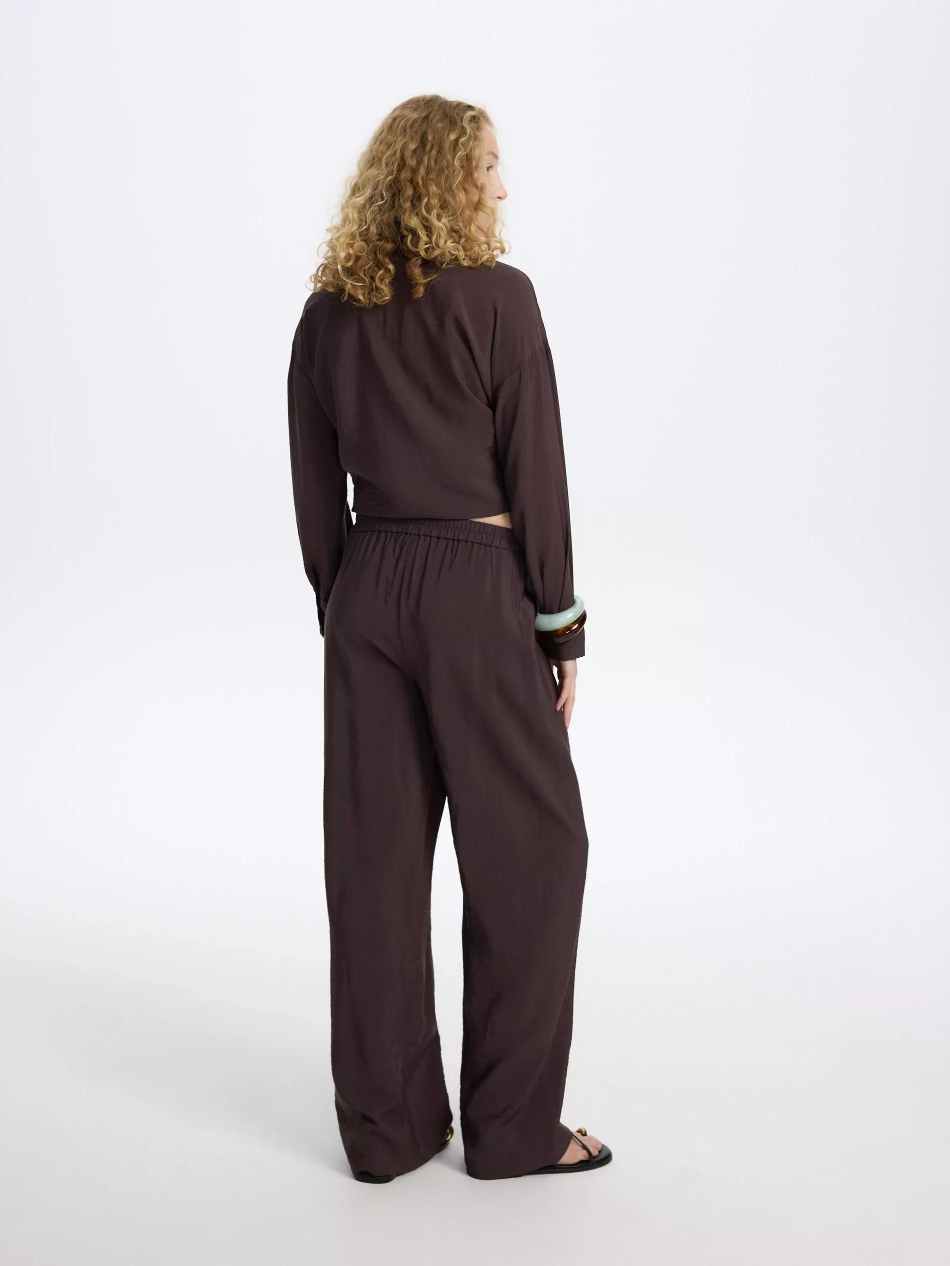 DARK BROWN Loose pants, , large image number 3