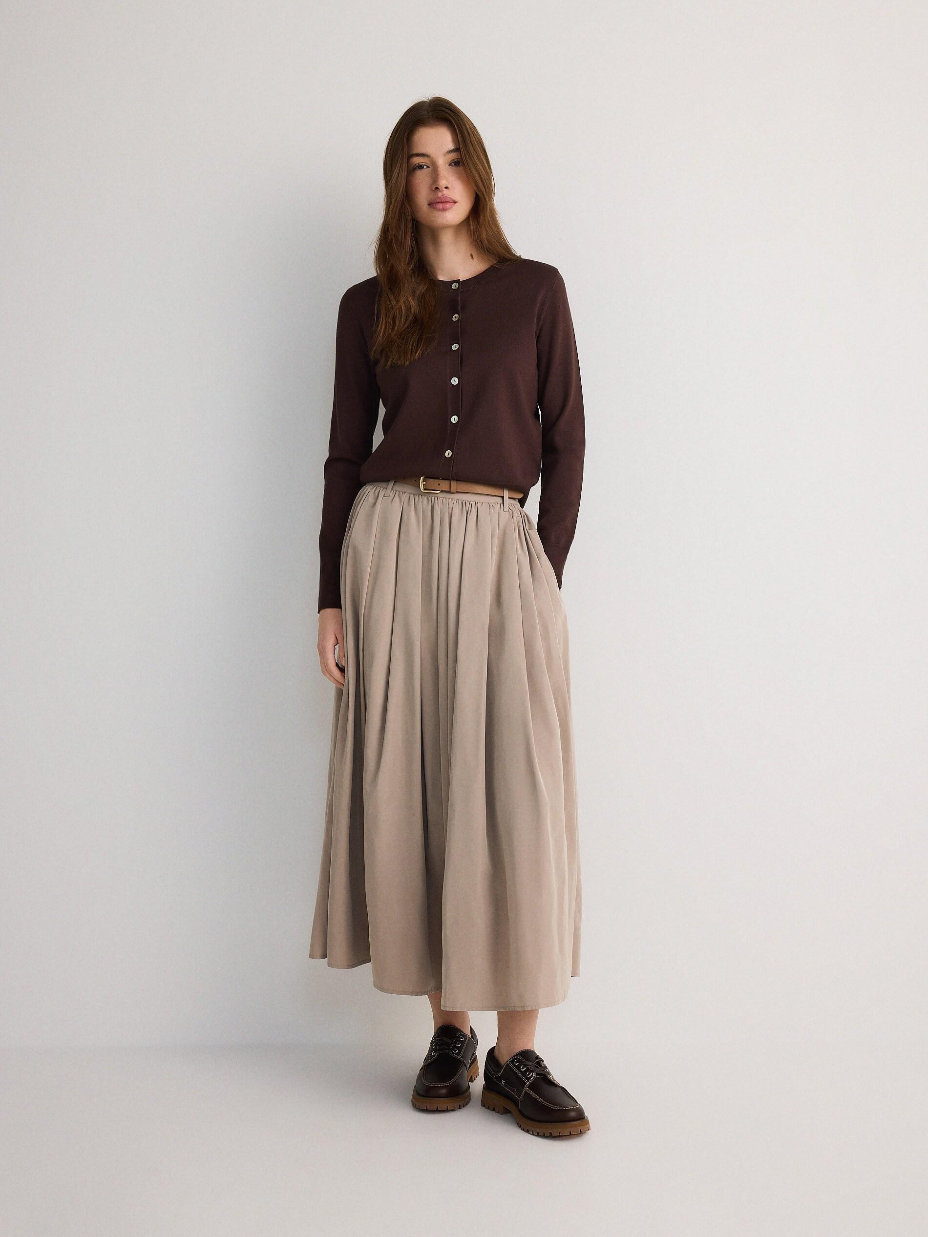 Beige Skirt With Belt, , large image number 1