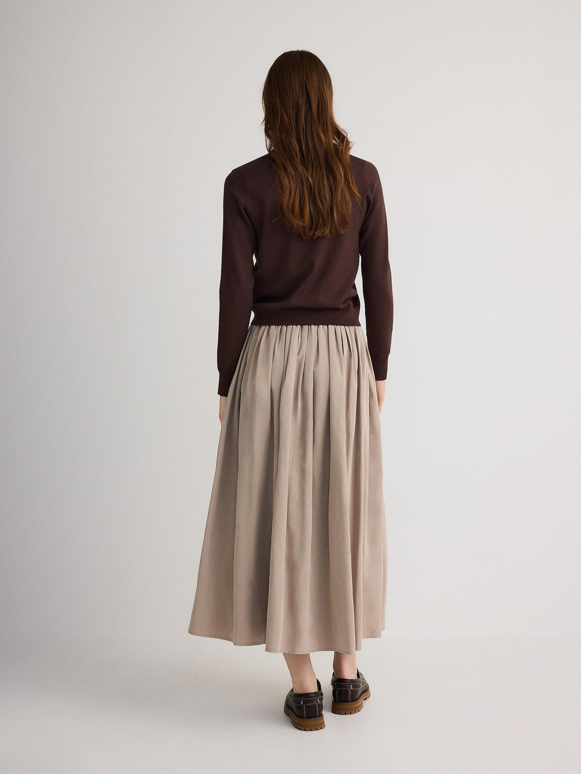 Beige Skirt With Belt, , large image number 4