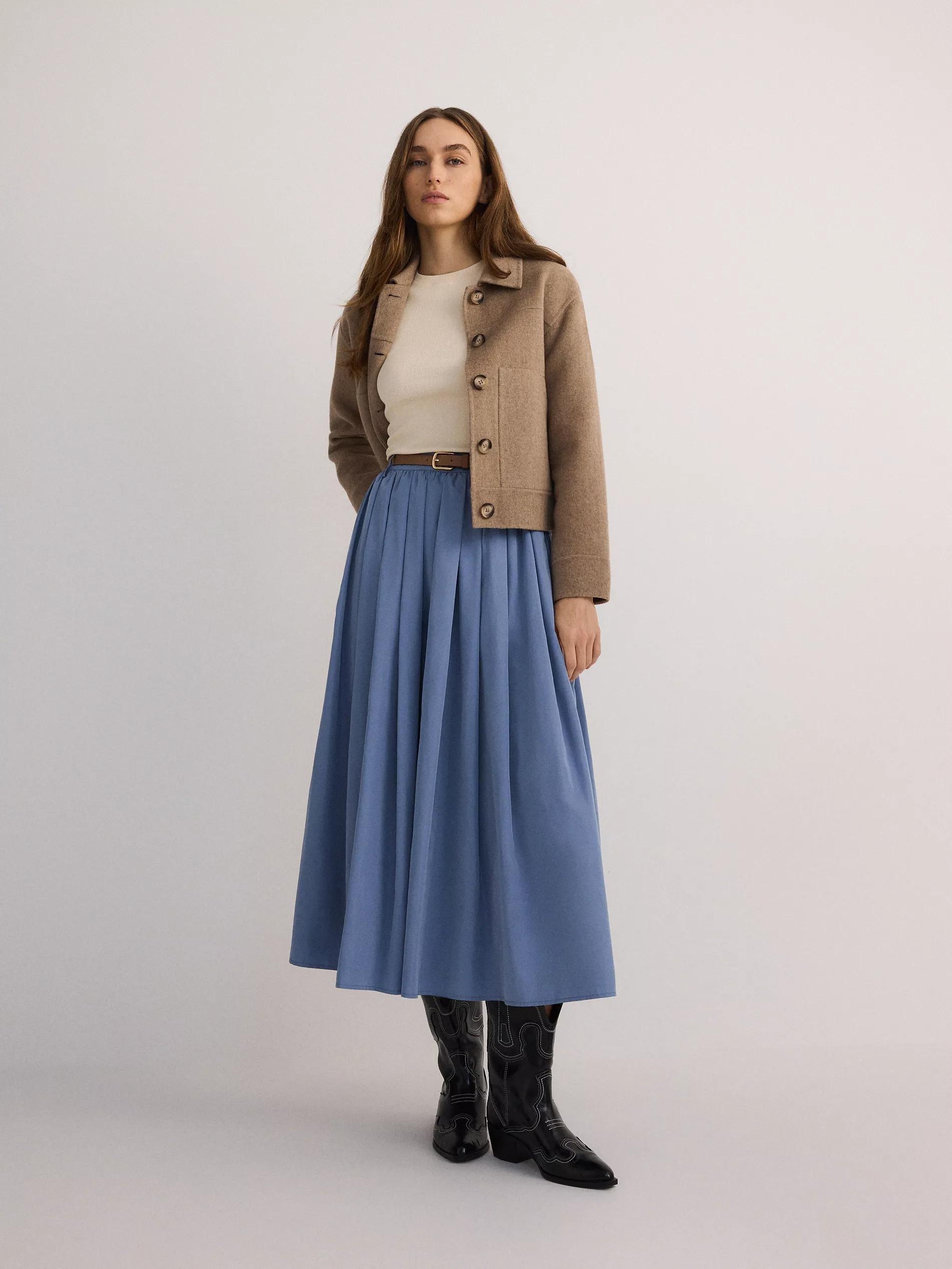 Blue Skirt With Belt, , large image number 1