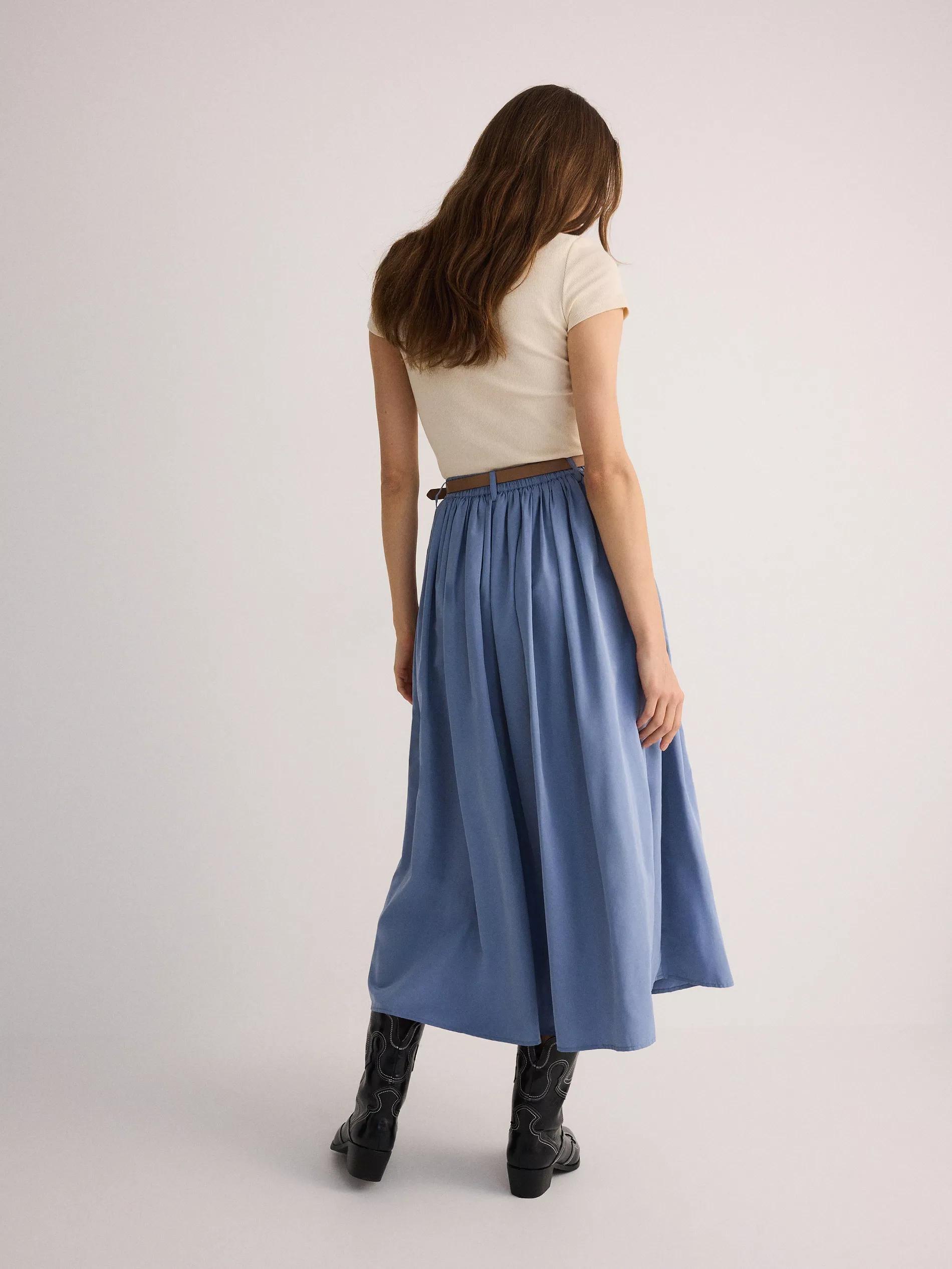 Blue Skirt With Belt, , large image number 3