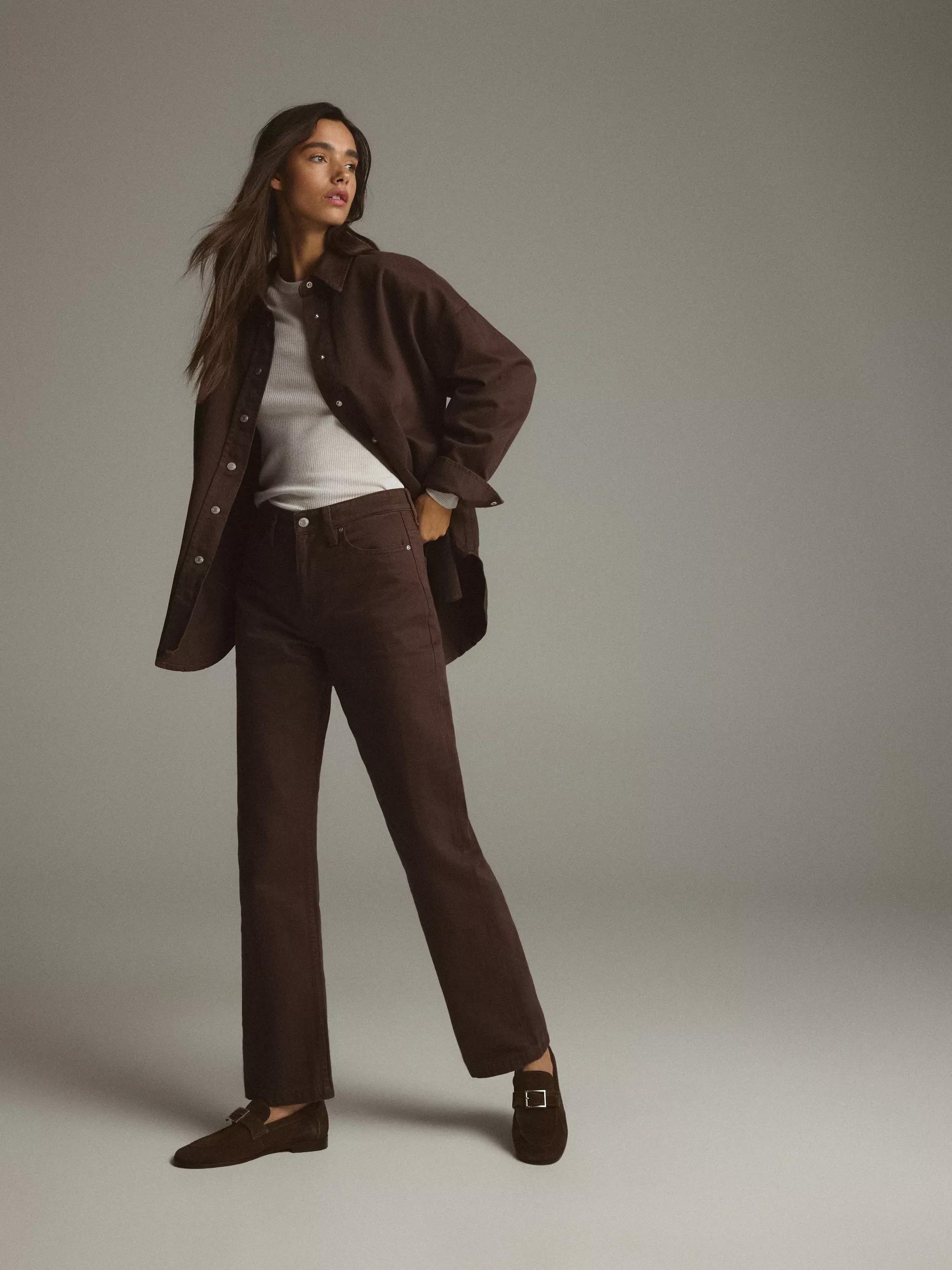 Brown Suede Loafers With Buckle, Brown, medium