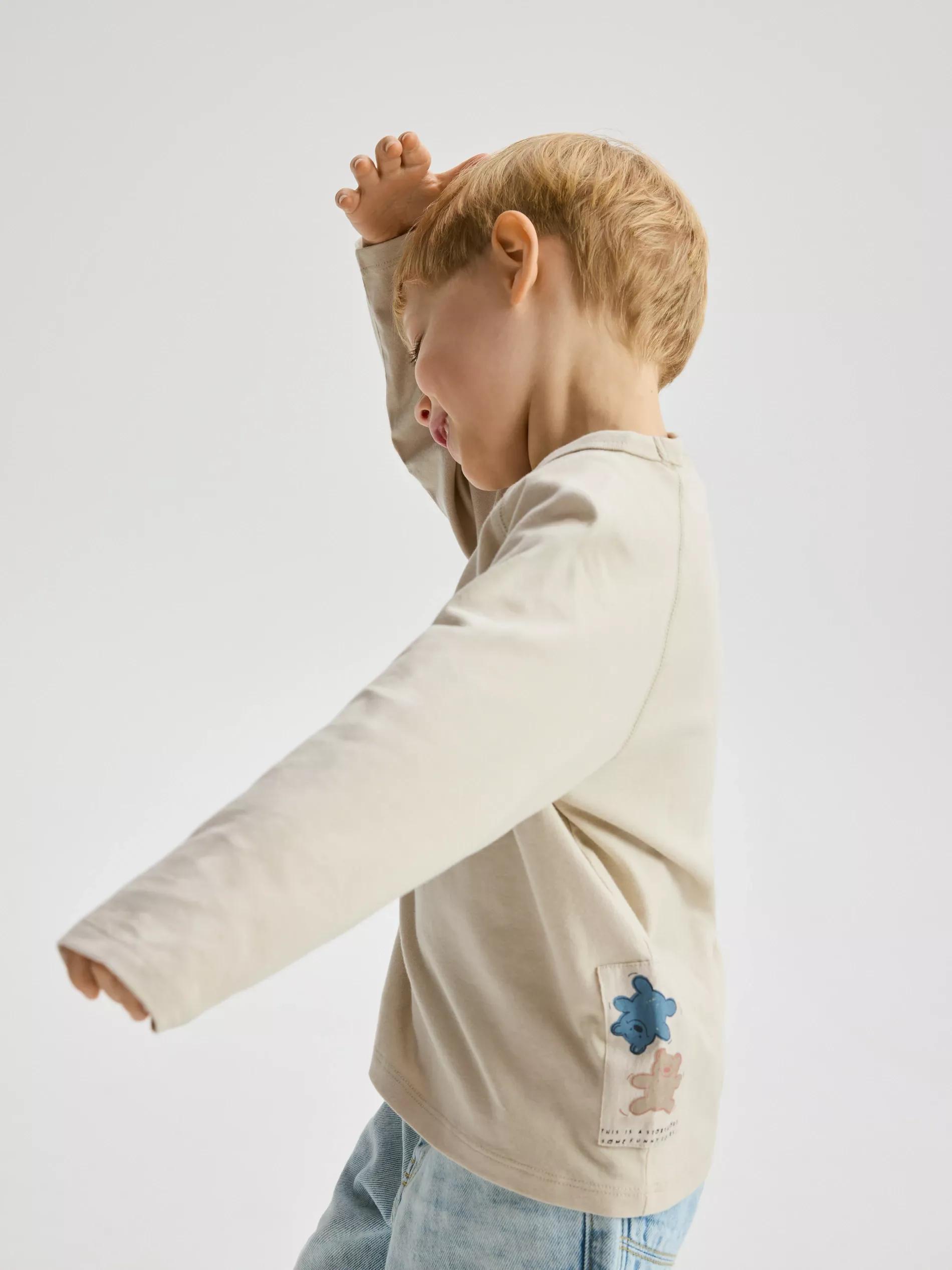 Beige T-Shirt, Kids Unisex, Beige, large image number 2