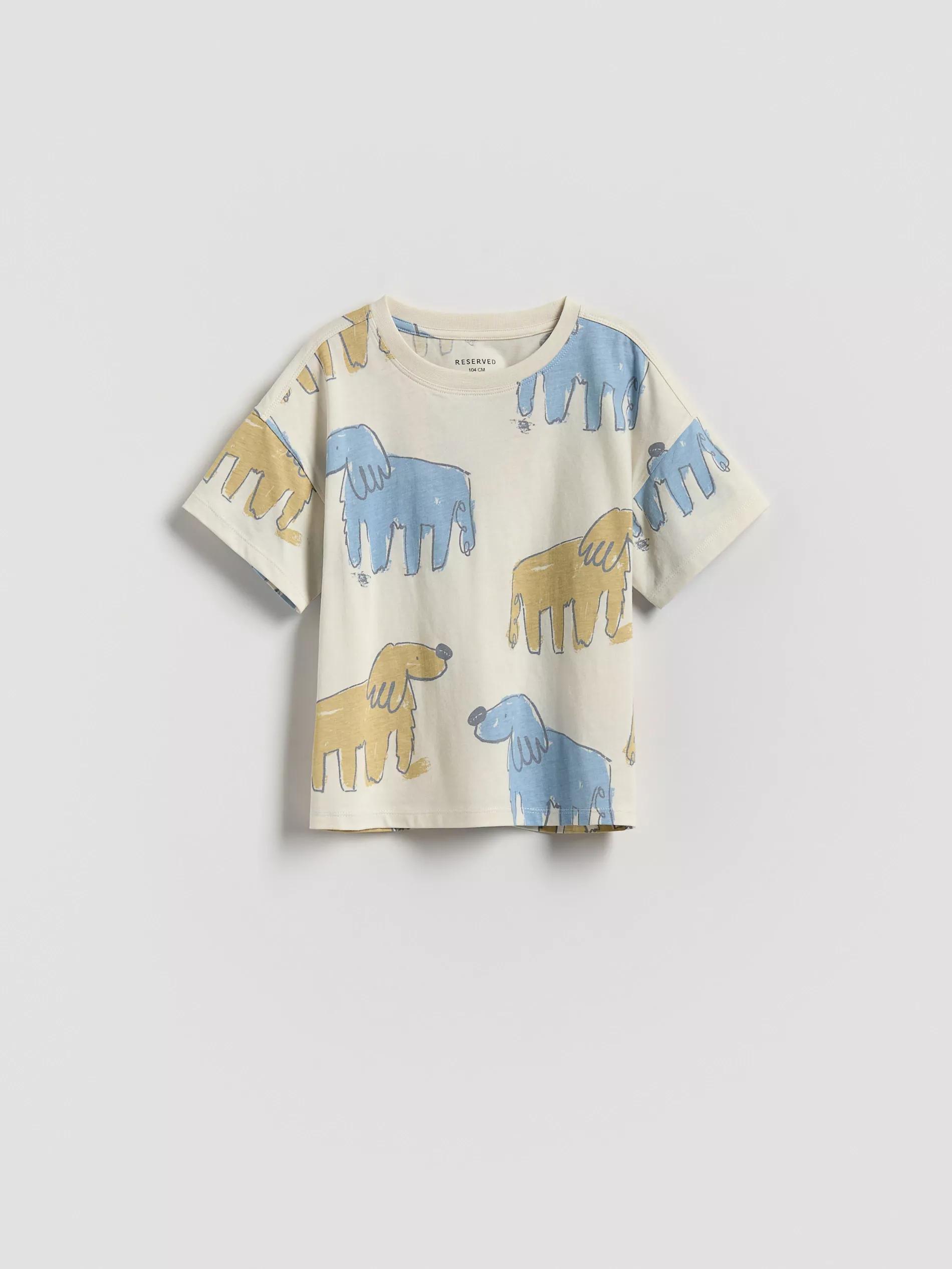 Cream Cotton T-Shirt With Slogan, Ivory, medium