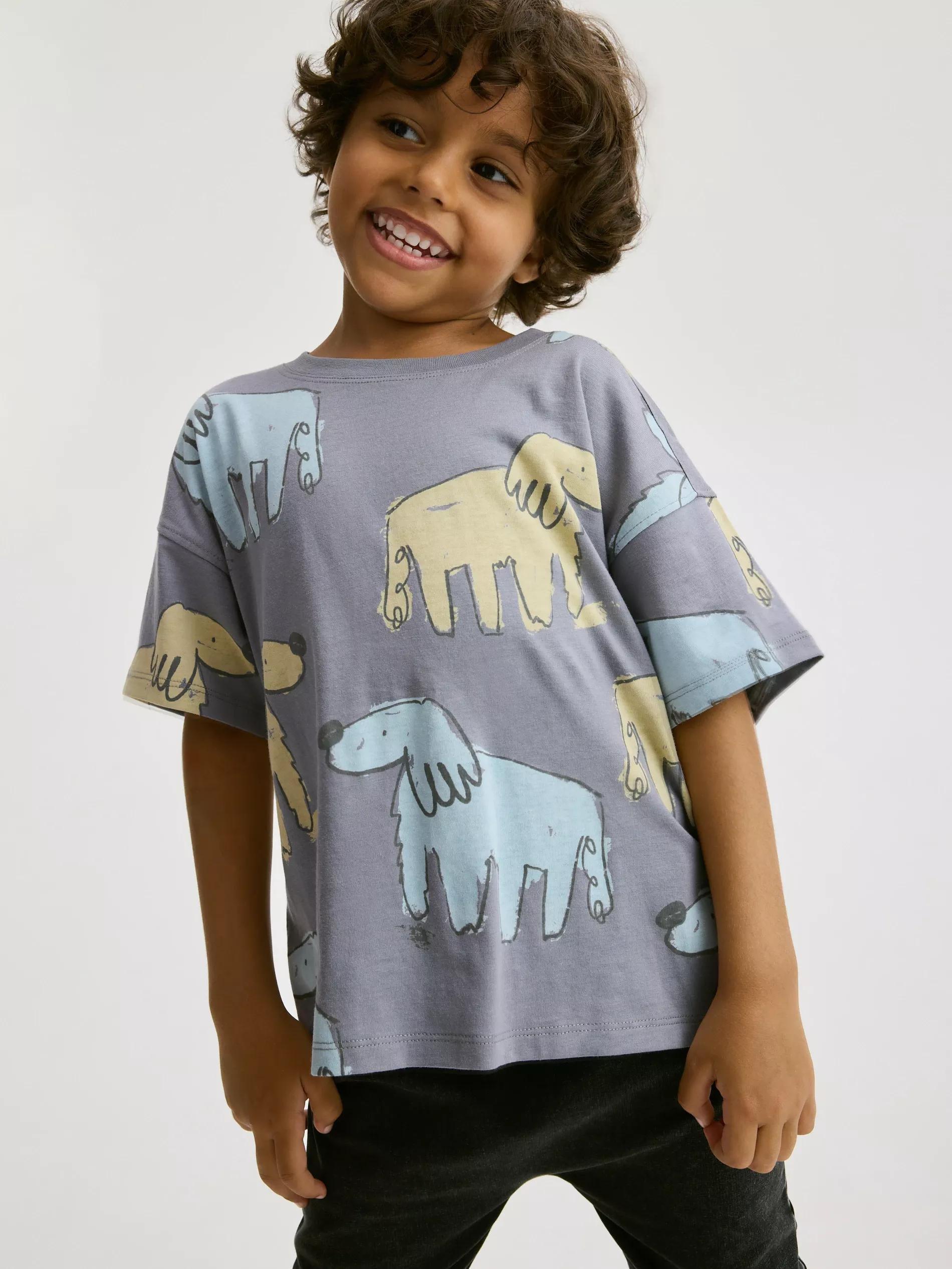 Grape Cotton T-Shirt With Slogan, , large image number 5
