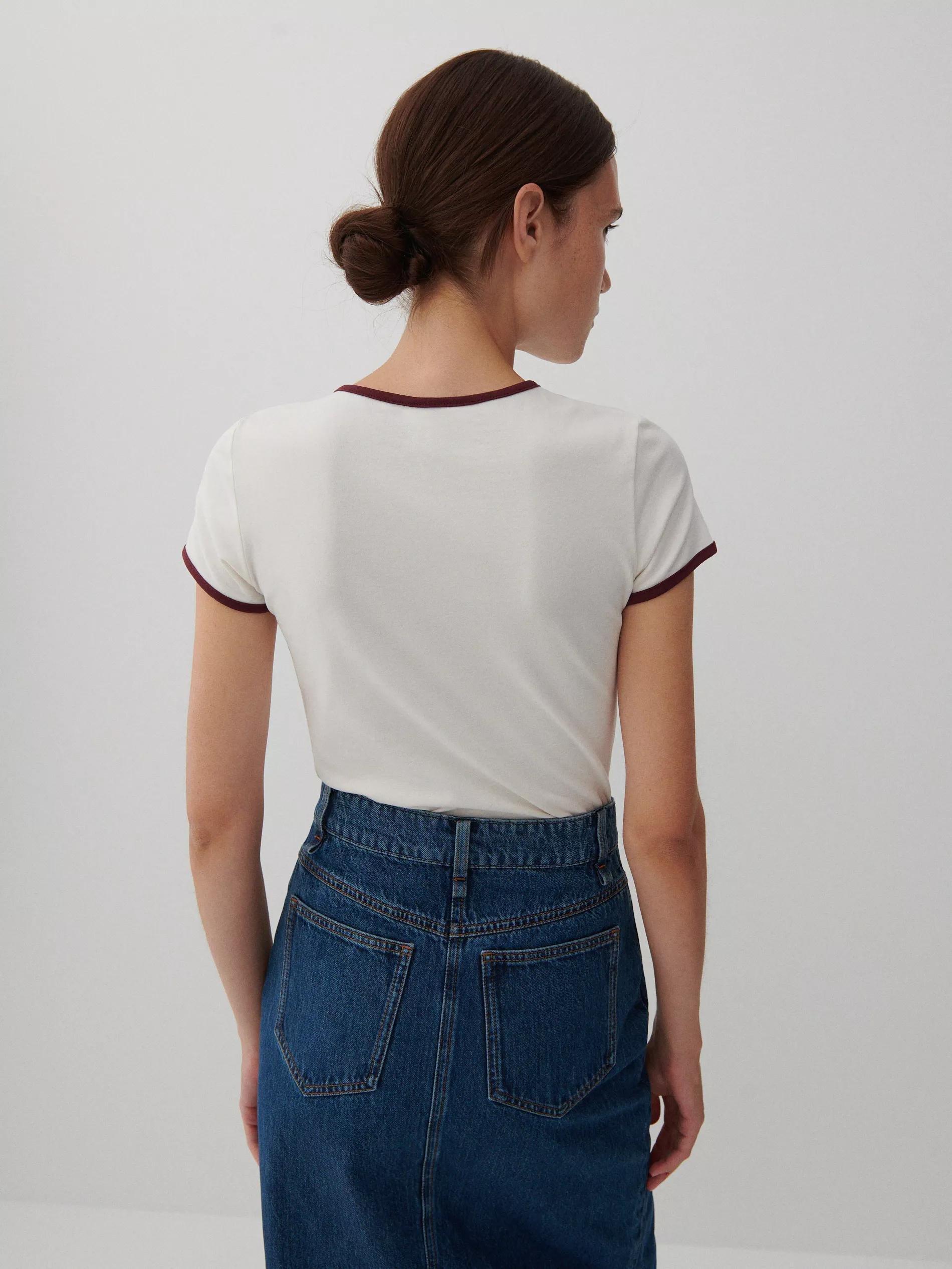 Cream Printed T-Shirt, Women, , large image number 2