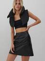Reserved - Black Faux Leather Mini Skirt, Women