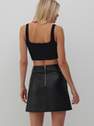 Reserved - Black Faux Leather Mini Skirt, Women