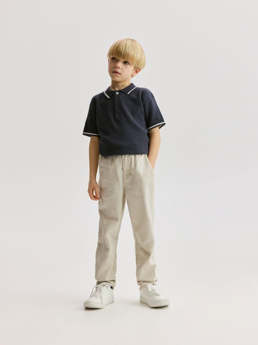 Beige Cotton Pants, , large image number 0