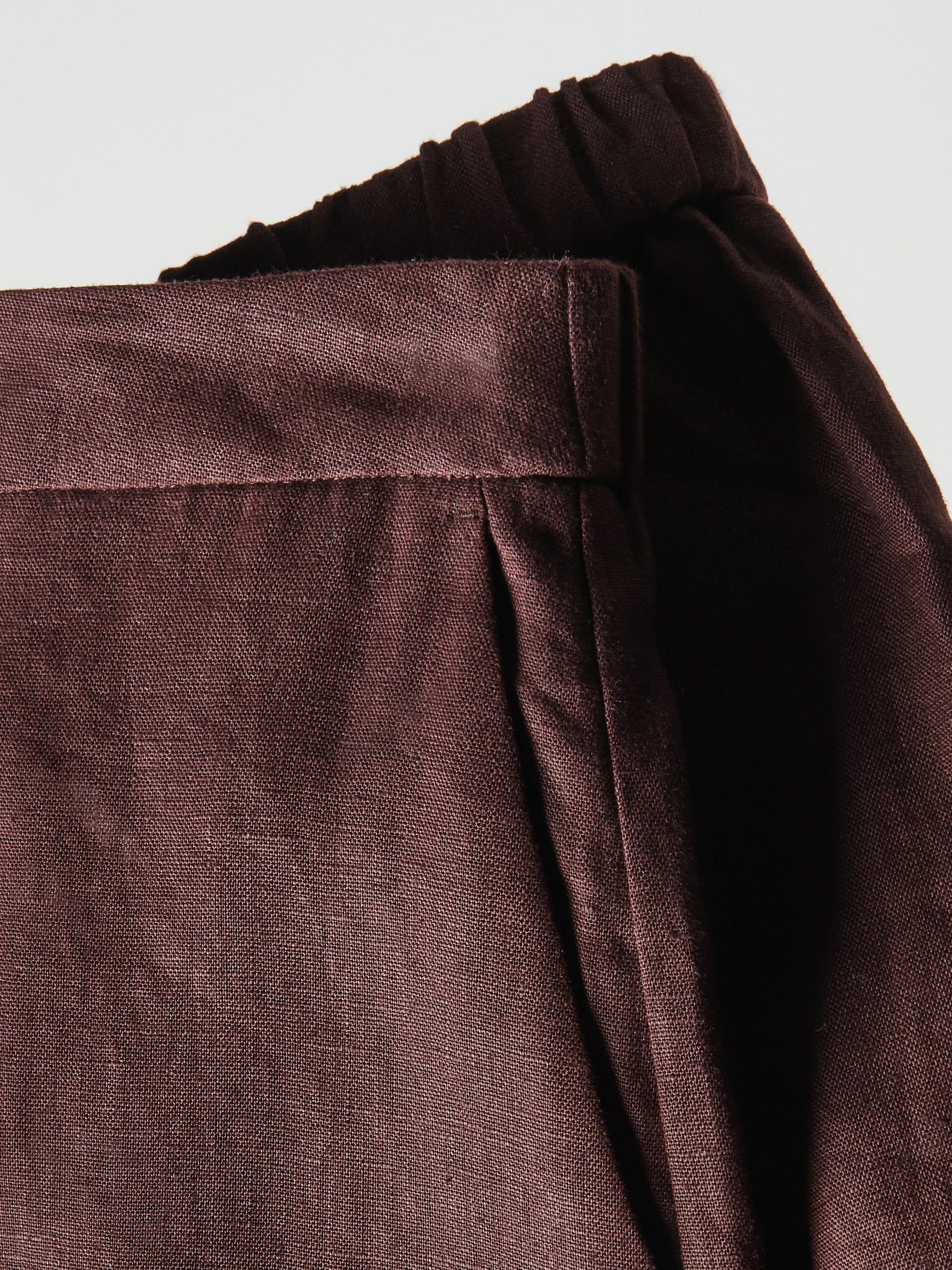 Brown Linen Shorts, Brown, large image number 5