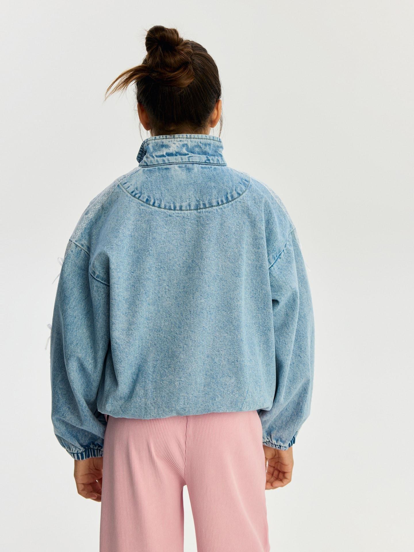 Blue Denim Jacket With Bows, Blue, large image number 5