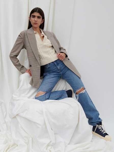 Blue Tencel Lyocell Blend Straight Jeans, Women, , large image number 0
