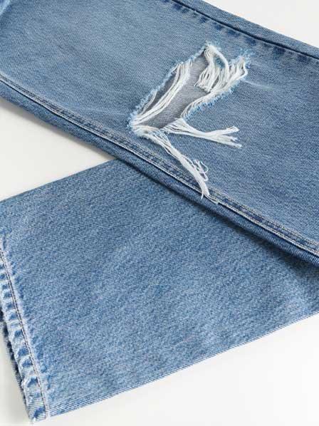 Blue Tencel Lyocell Blend Straight Jeans, Women, , large image number 5