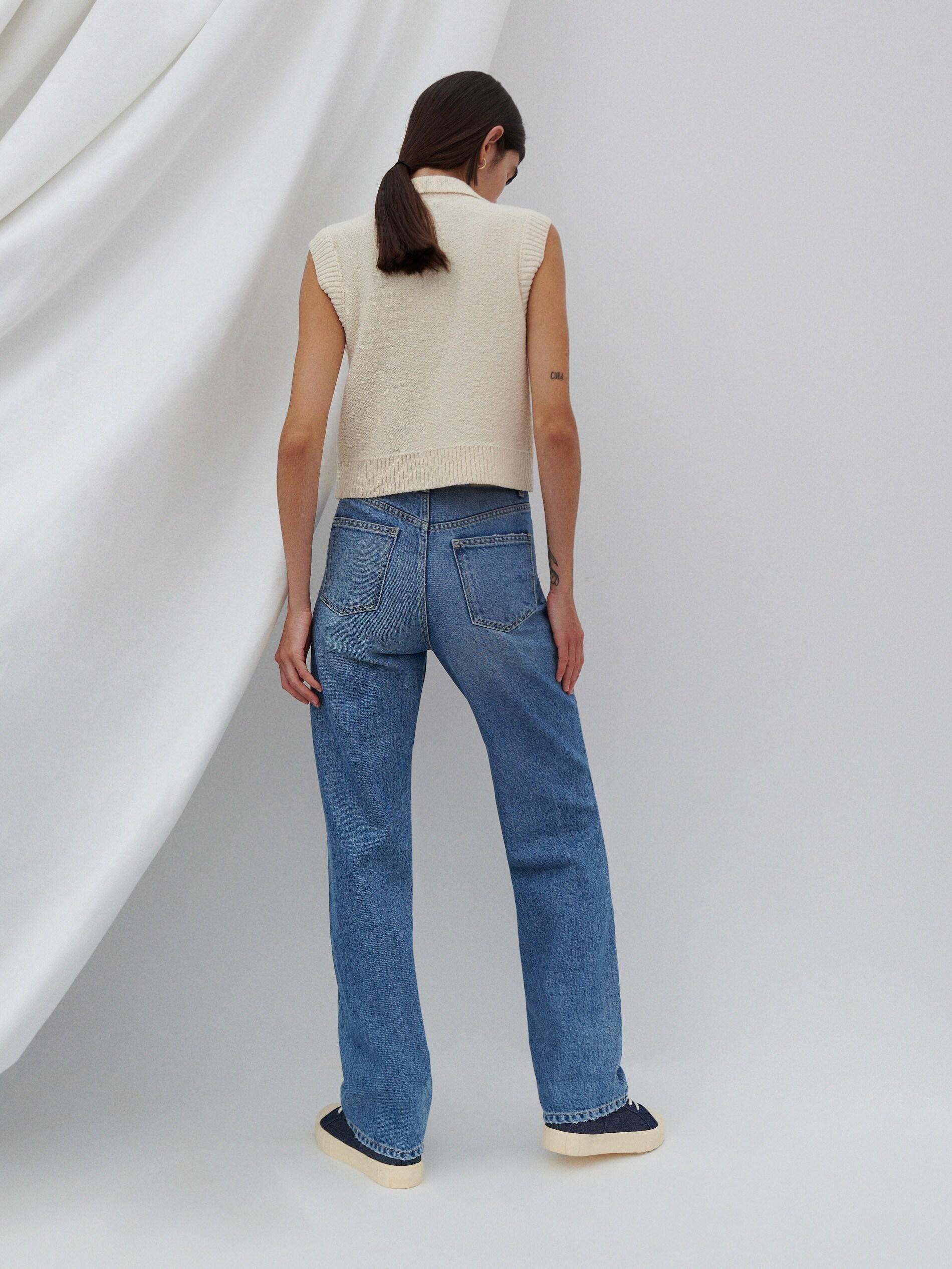 Blue Tencel Lyocell Blend Straight Jeans, Women, , large image number 7