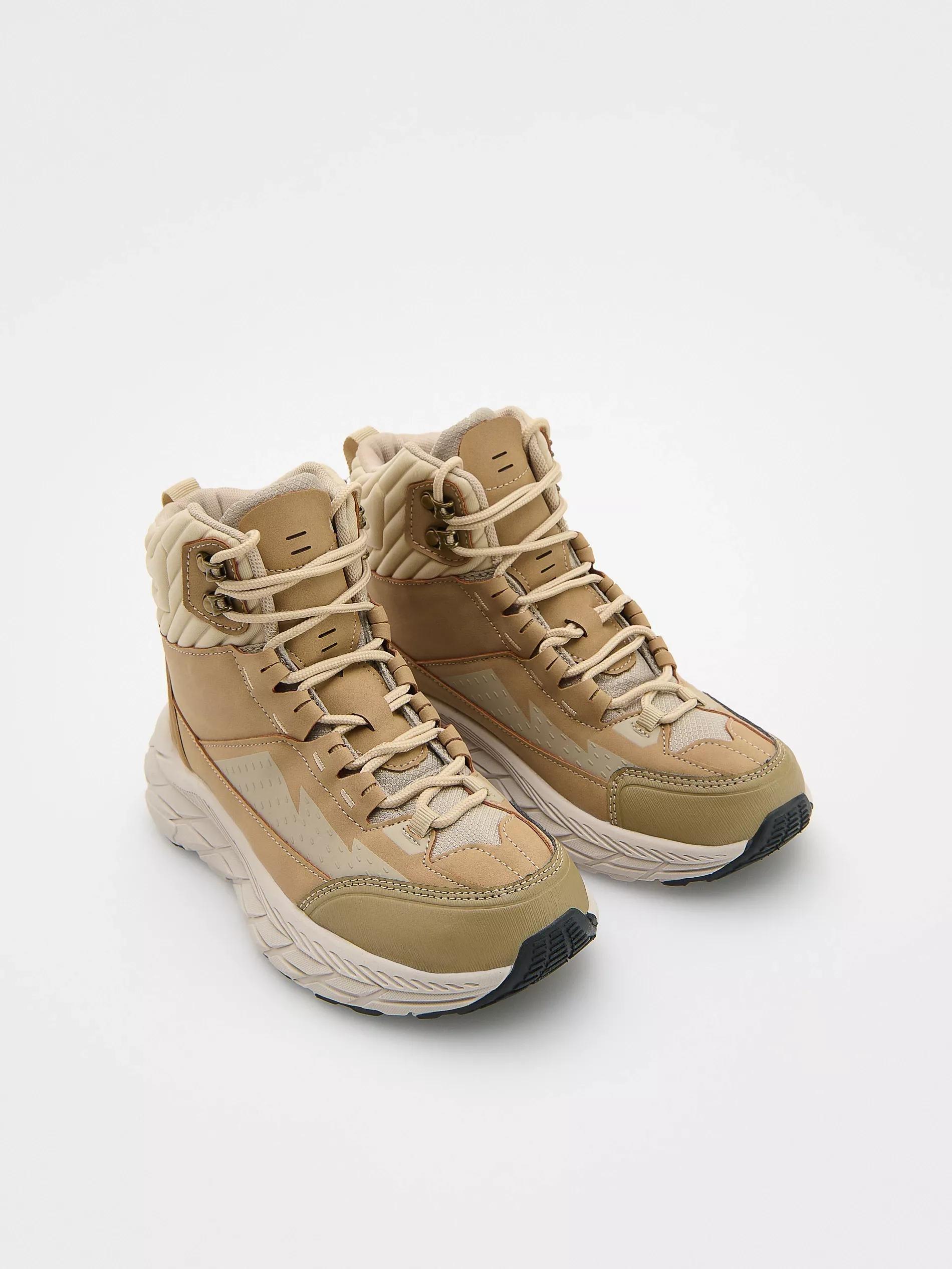 Beige Ankle Boots With Thick Soles, , large image number 2