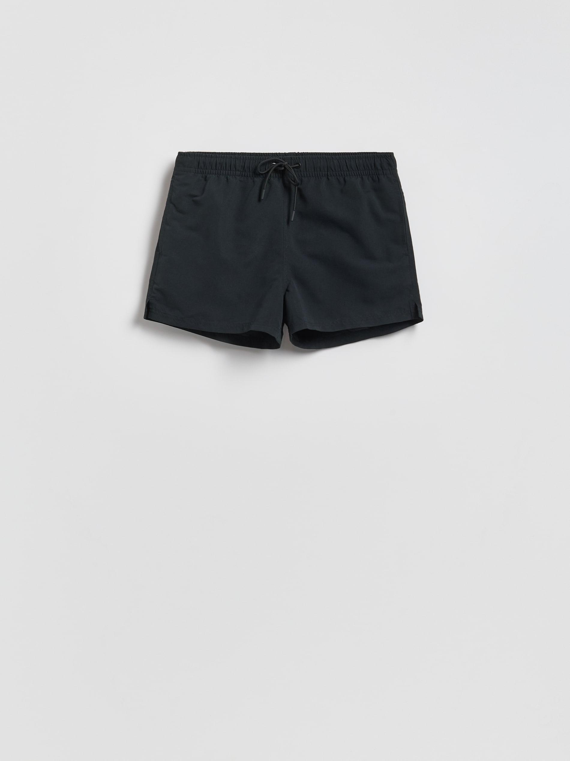 Black Plain Beach Shorts, Black, large image number 0