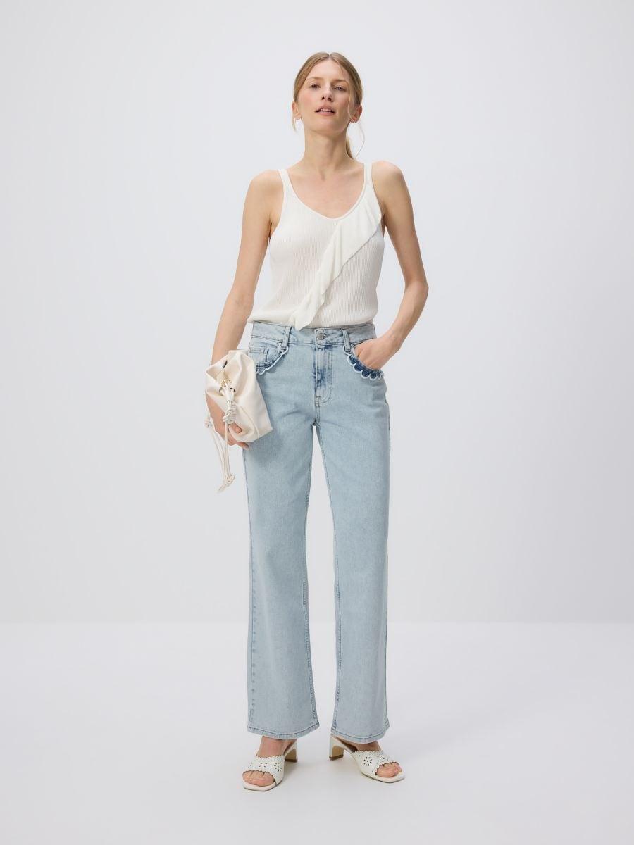 White Ruffle Top, , large image number 0