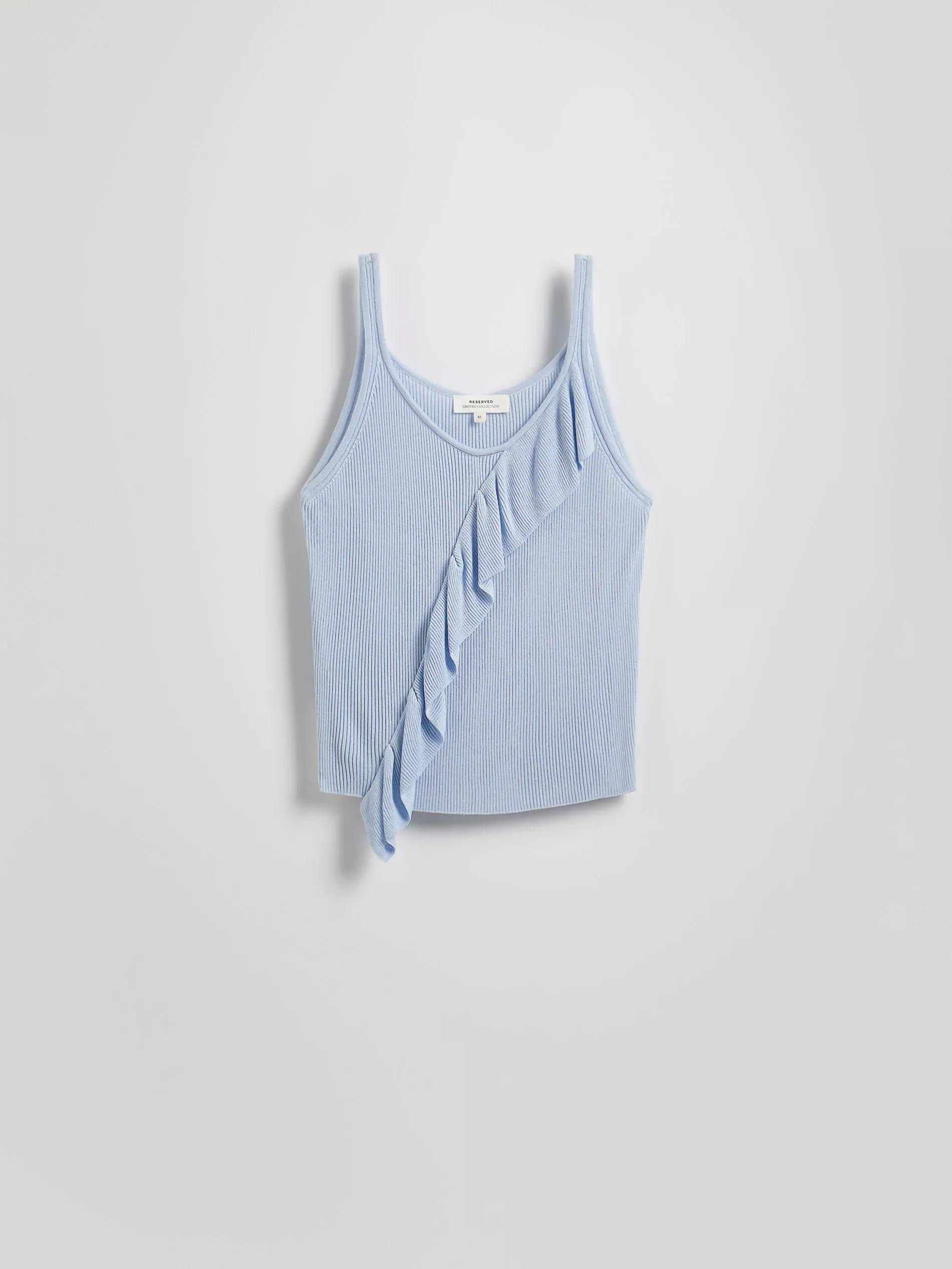 Blue Ruffle Top, , large image number 4