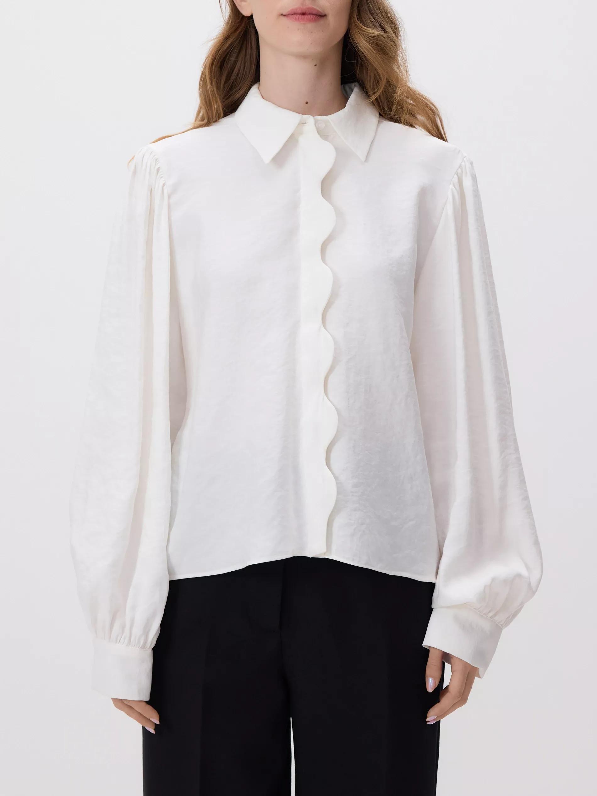 Cream Modal Blend Shirt, Ivory, large image number 0