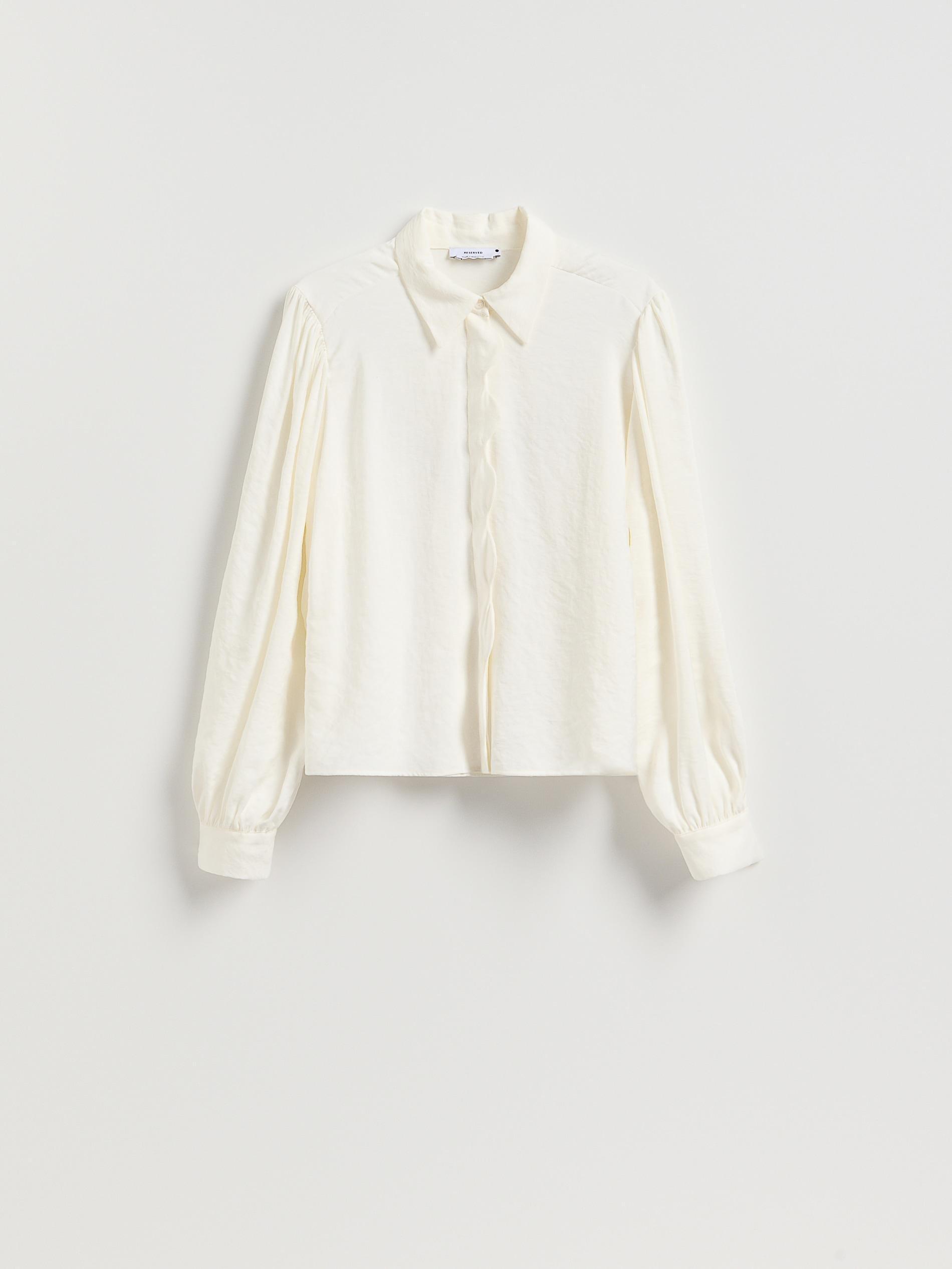 Cream Modal Blend Shirt, Ivory, large image number 4