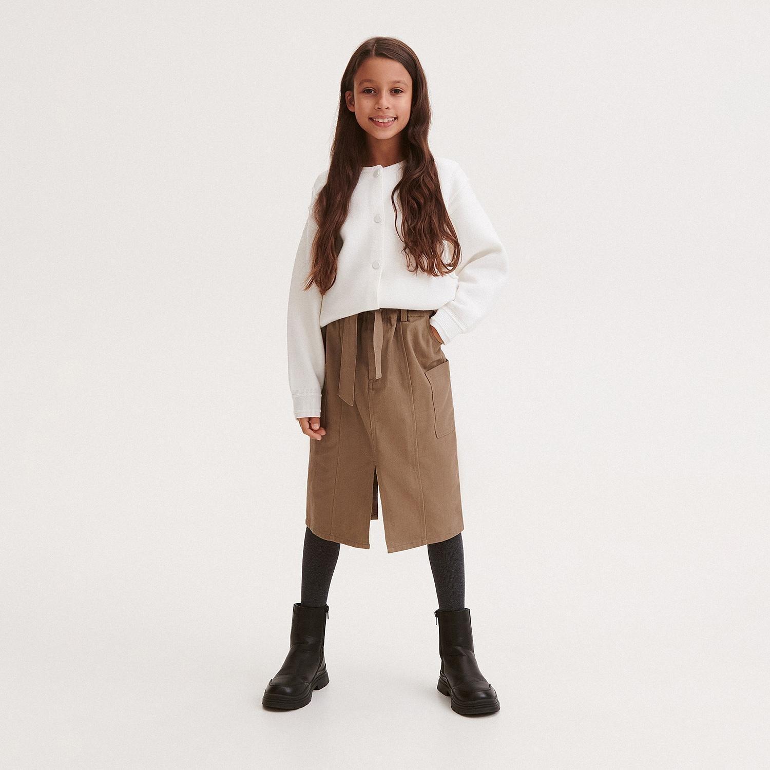 Reserved - Khaki Skirt With Tie Detail, Kids Girls
