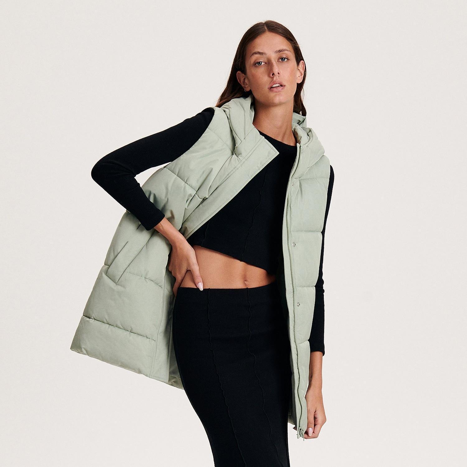 Green Quilted Vest, , large image number 0