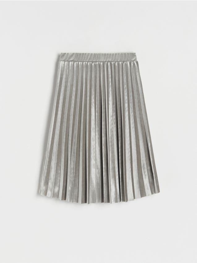 Grey Pleated Skirt, Kids Girls, , large image number 3