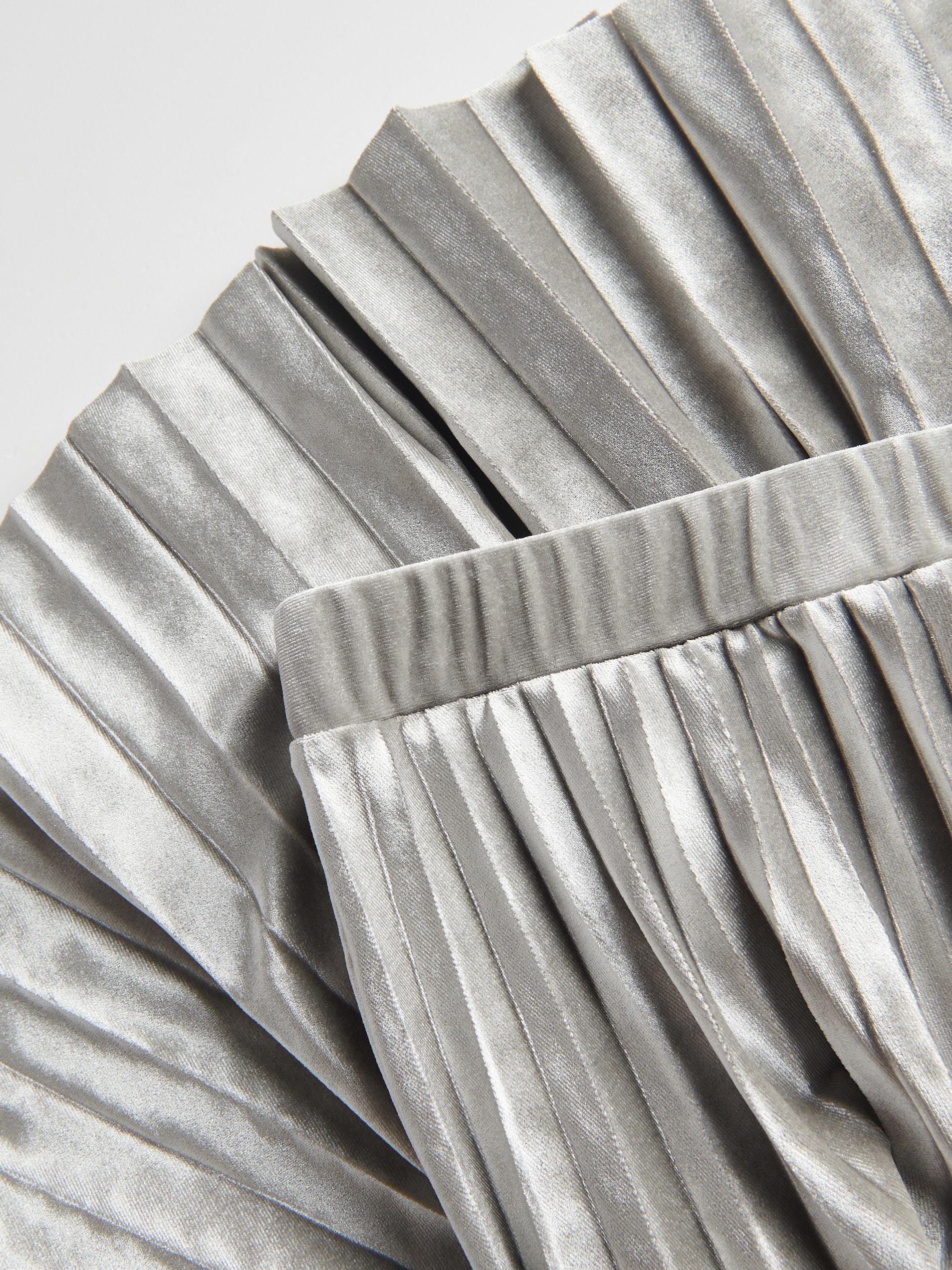 Grey Pleated Skirt, Kids Girls, , large image number 4