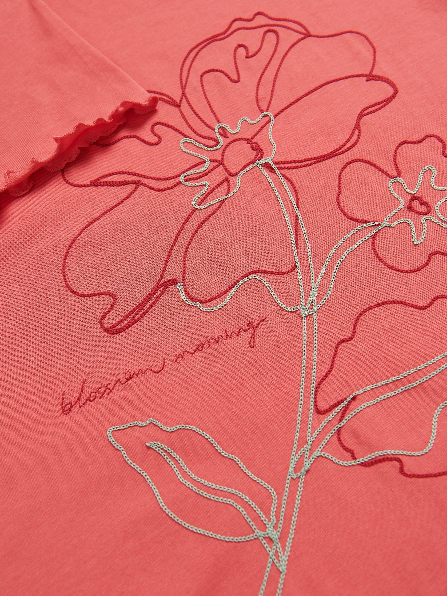 RED Nightdress with openwork embroidery, Red, medium