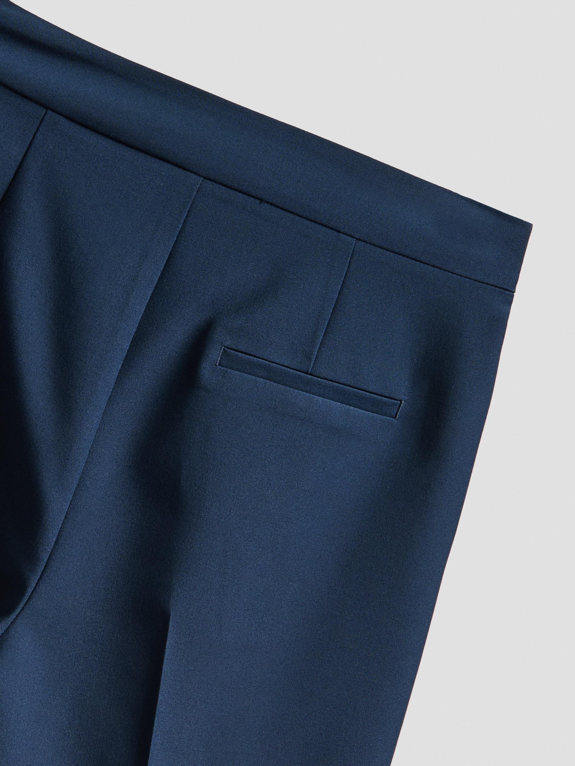 Navy Bermuda Shorts With Pleats, Navy, large image number 3