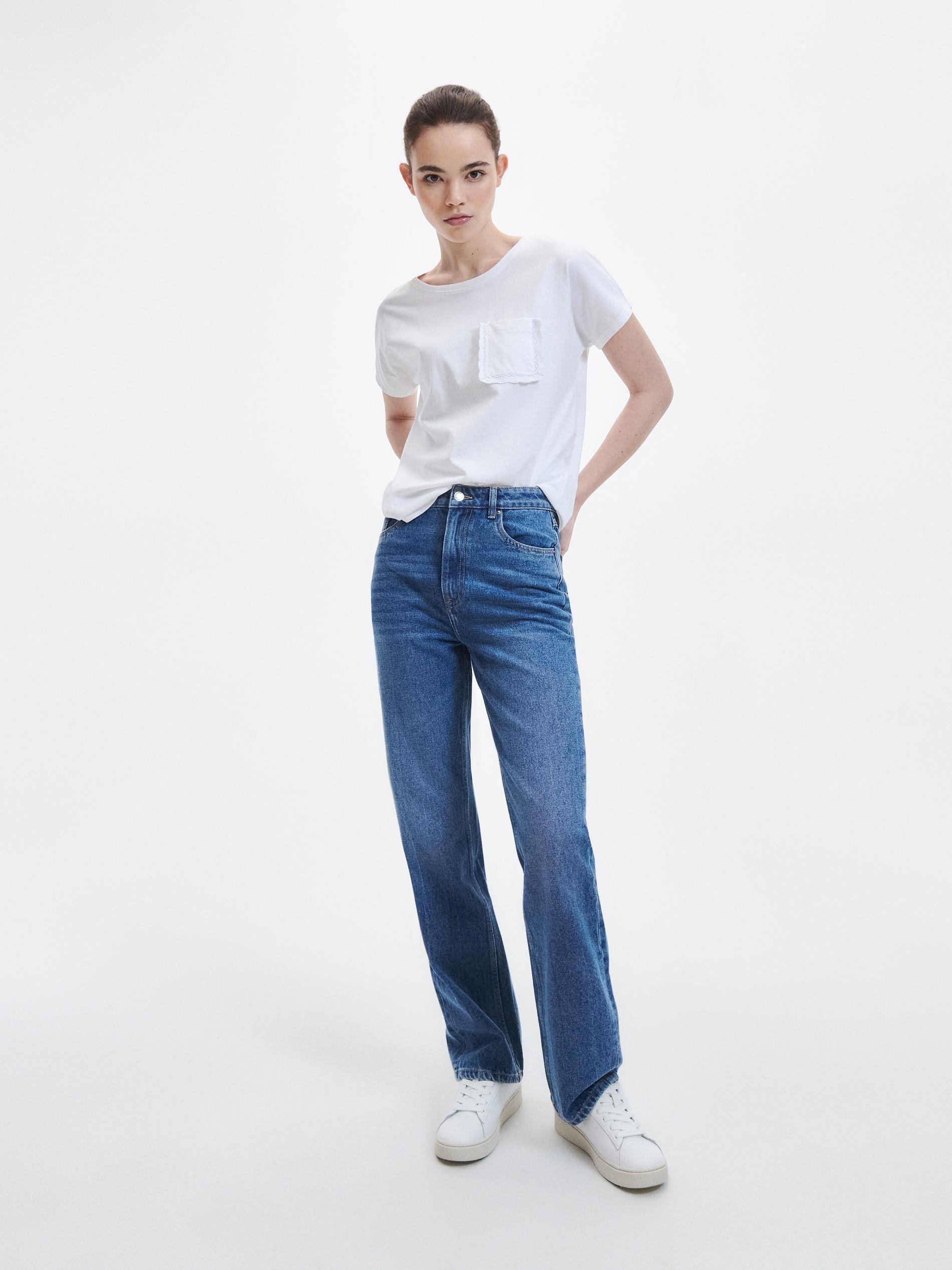 White Regular Fit T-Shirt With Pocket, , large image number 3