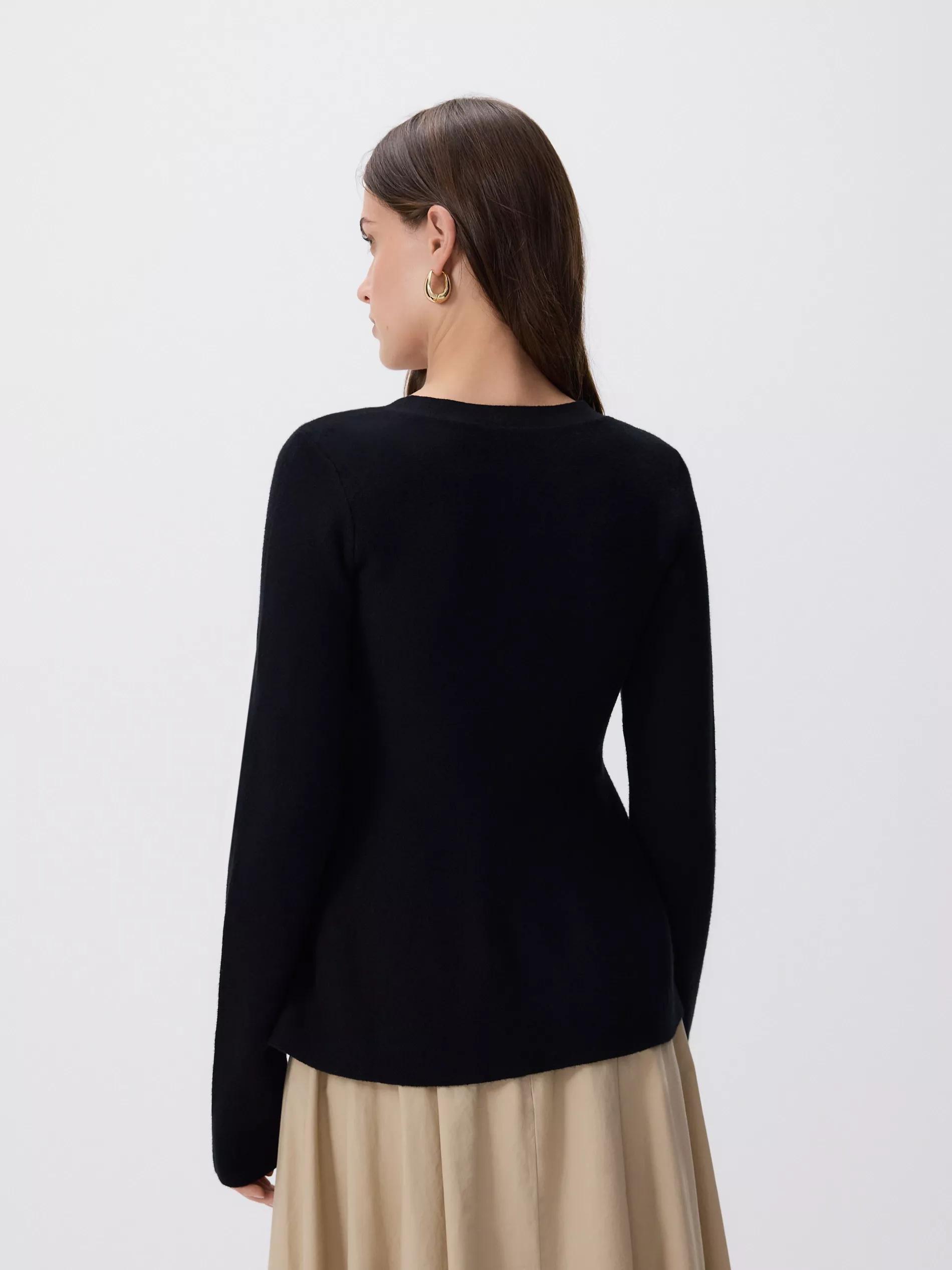 كنزة سوداء بأزرار ديكورية, Black, large image number 3