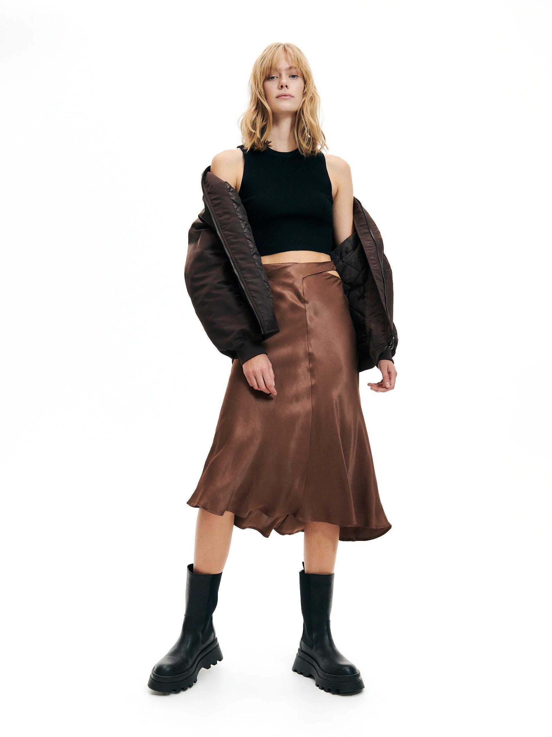 Reserved - Brown Viscose Skirt