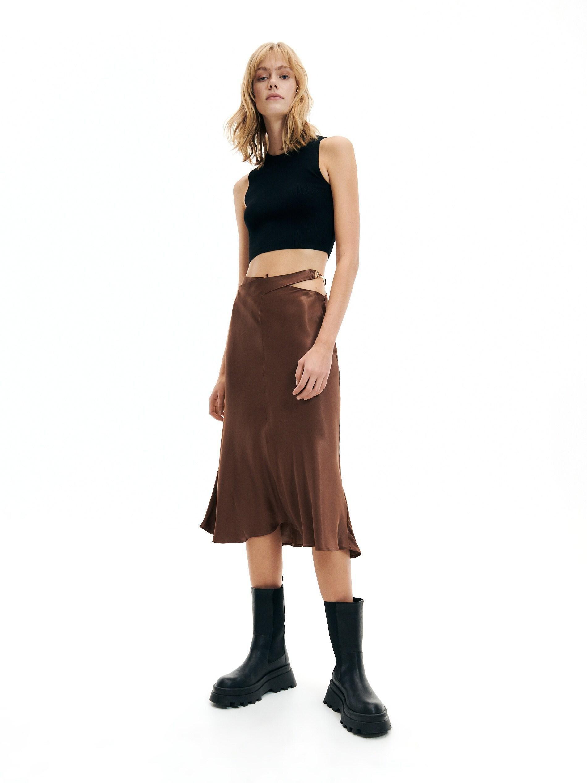 Reserved - Brown Viscose Skirt