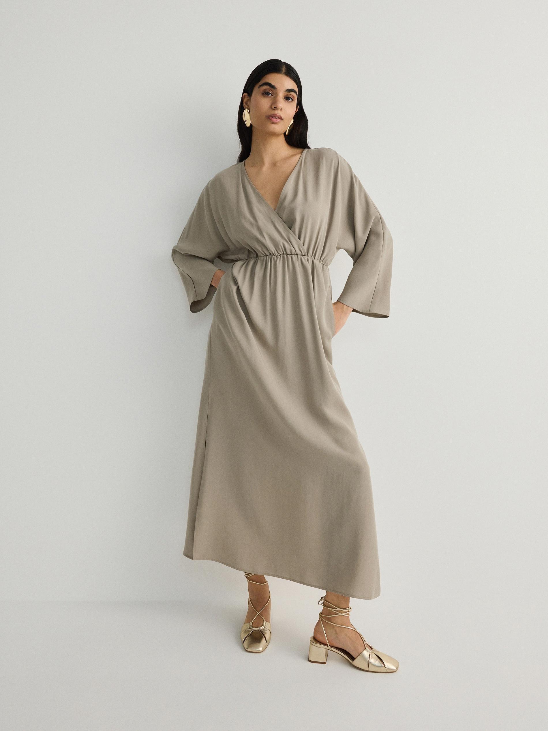 Reserved - Beige Eco Aware Lyocell Maxi Dress