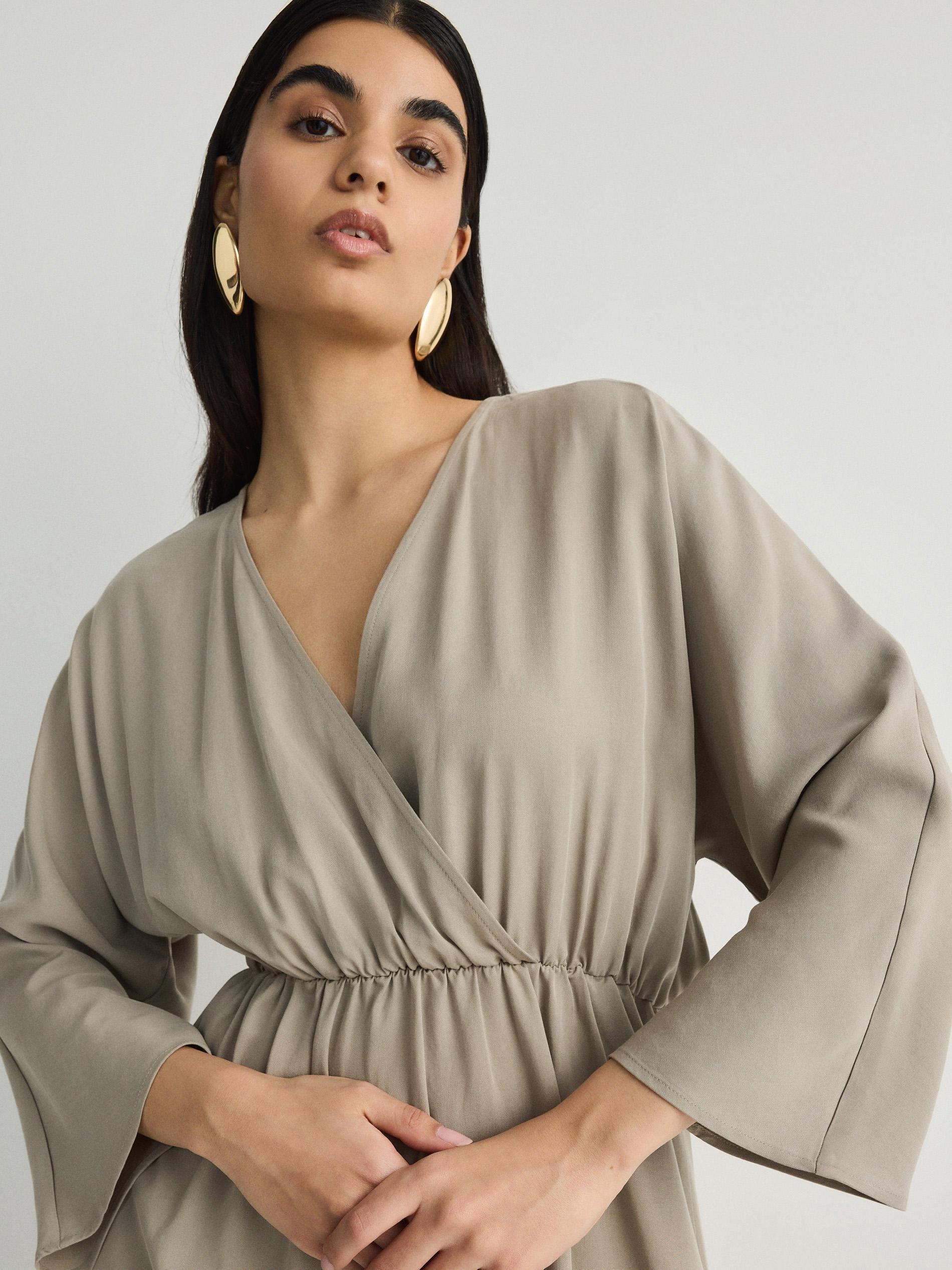 Reserved - Beige Eco Aware Lyocell Maxi Dress