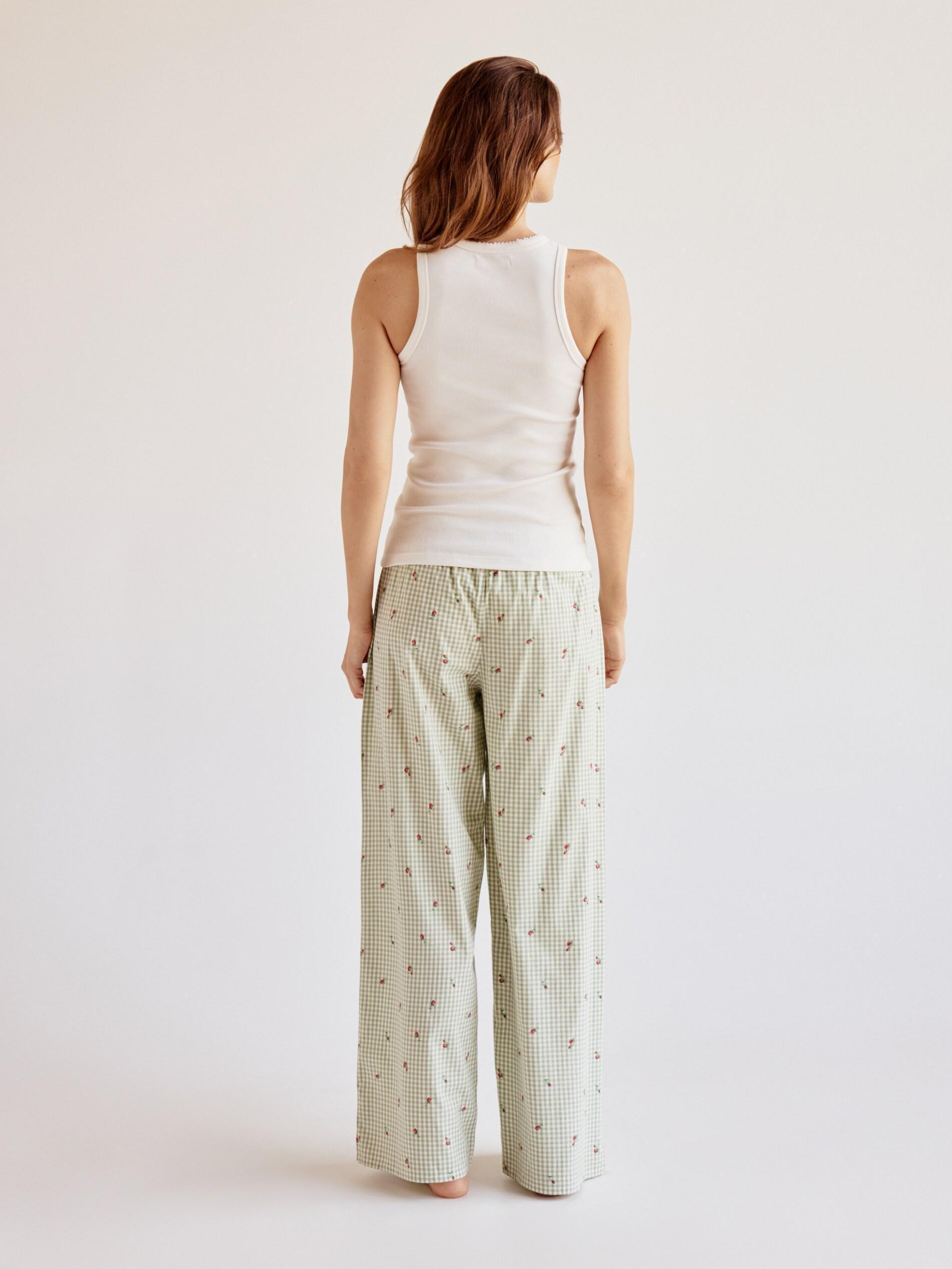 Green Two Piece Pyjama Set With Embroidery, Green, large image number 2