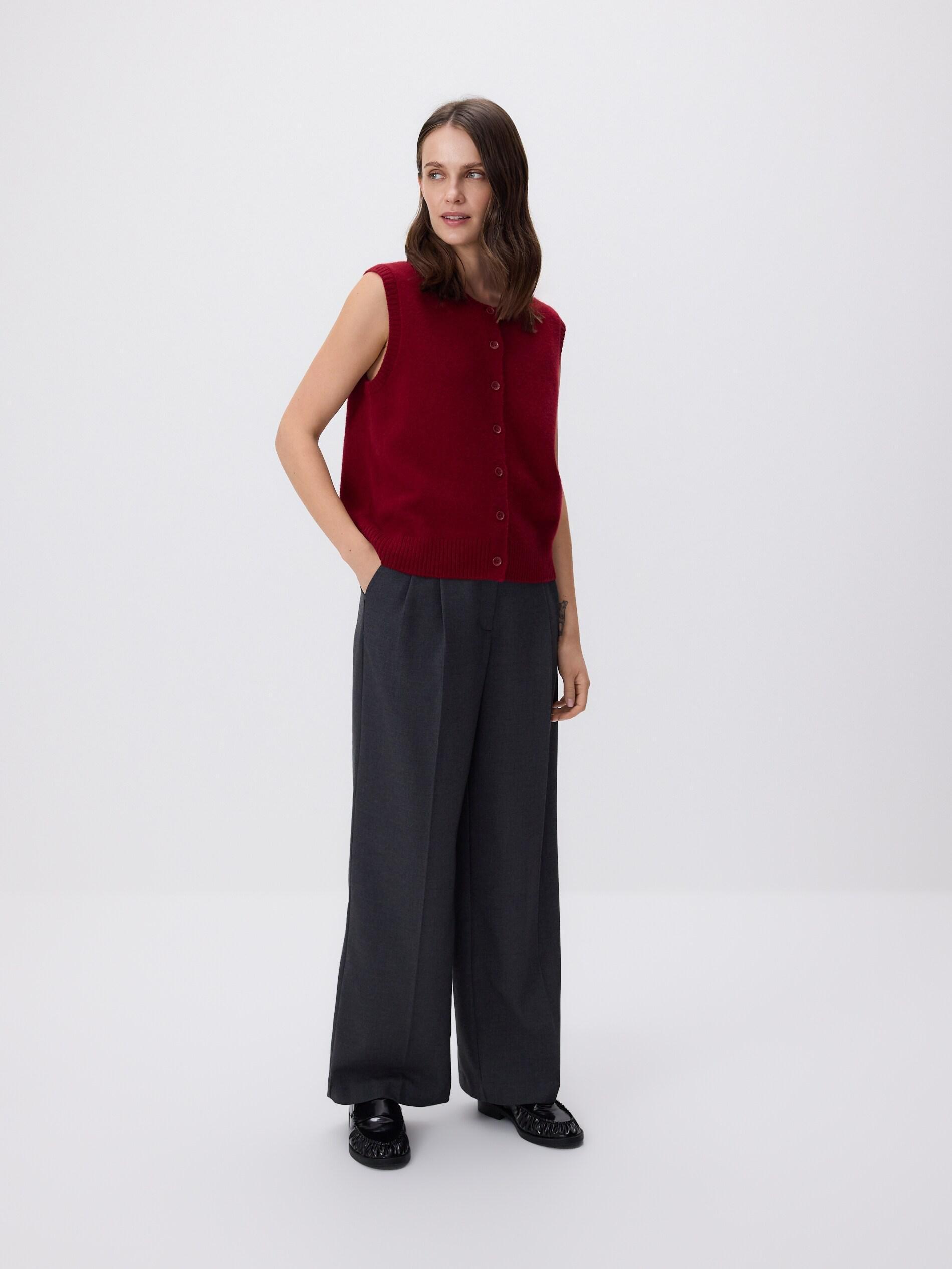 BURGUNDY Wool vest, Purple, medium