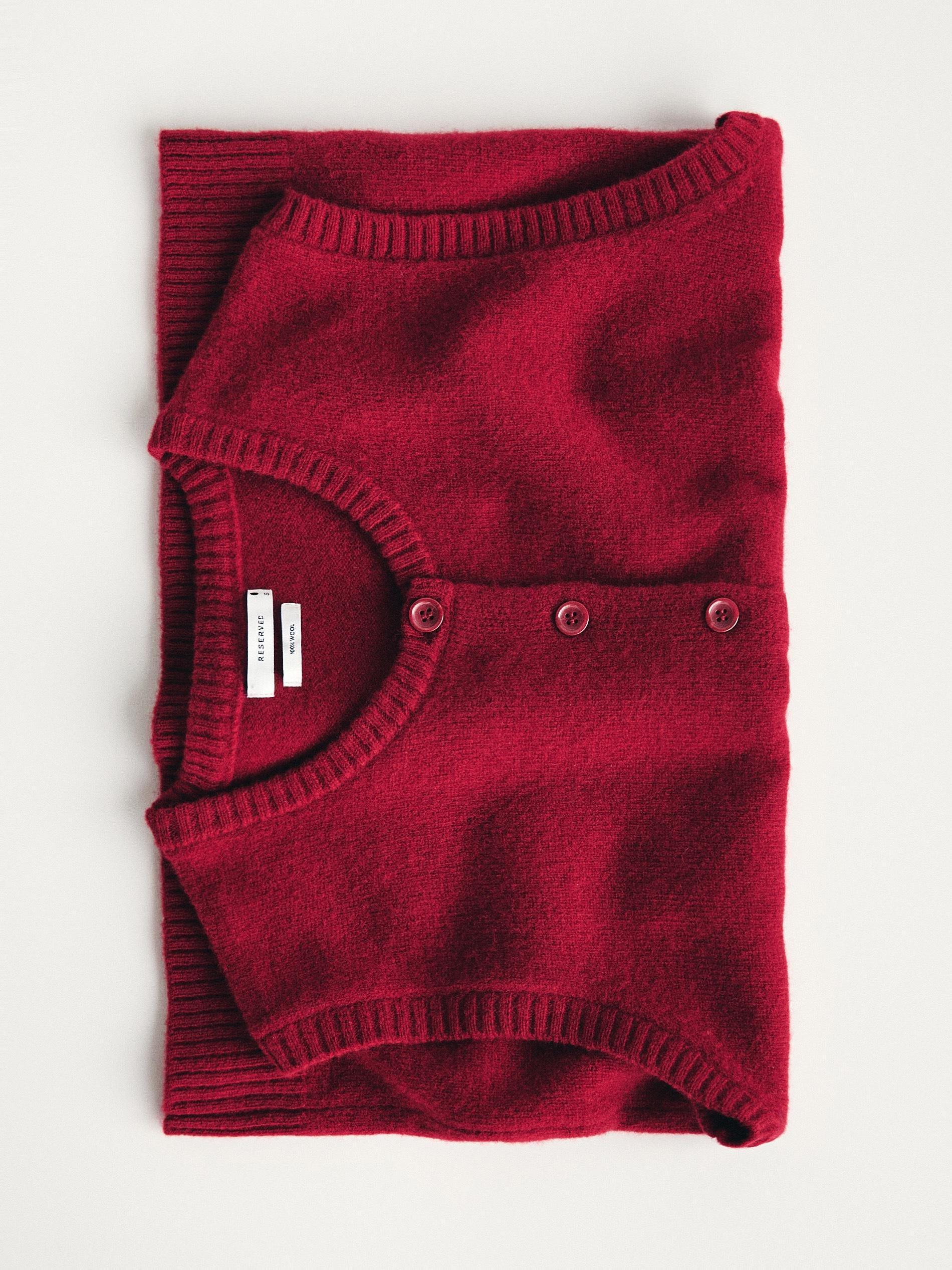 Burgundy Wool Vest, , large image number 2
