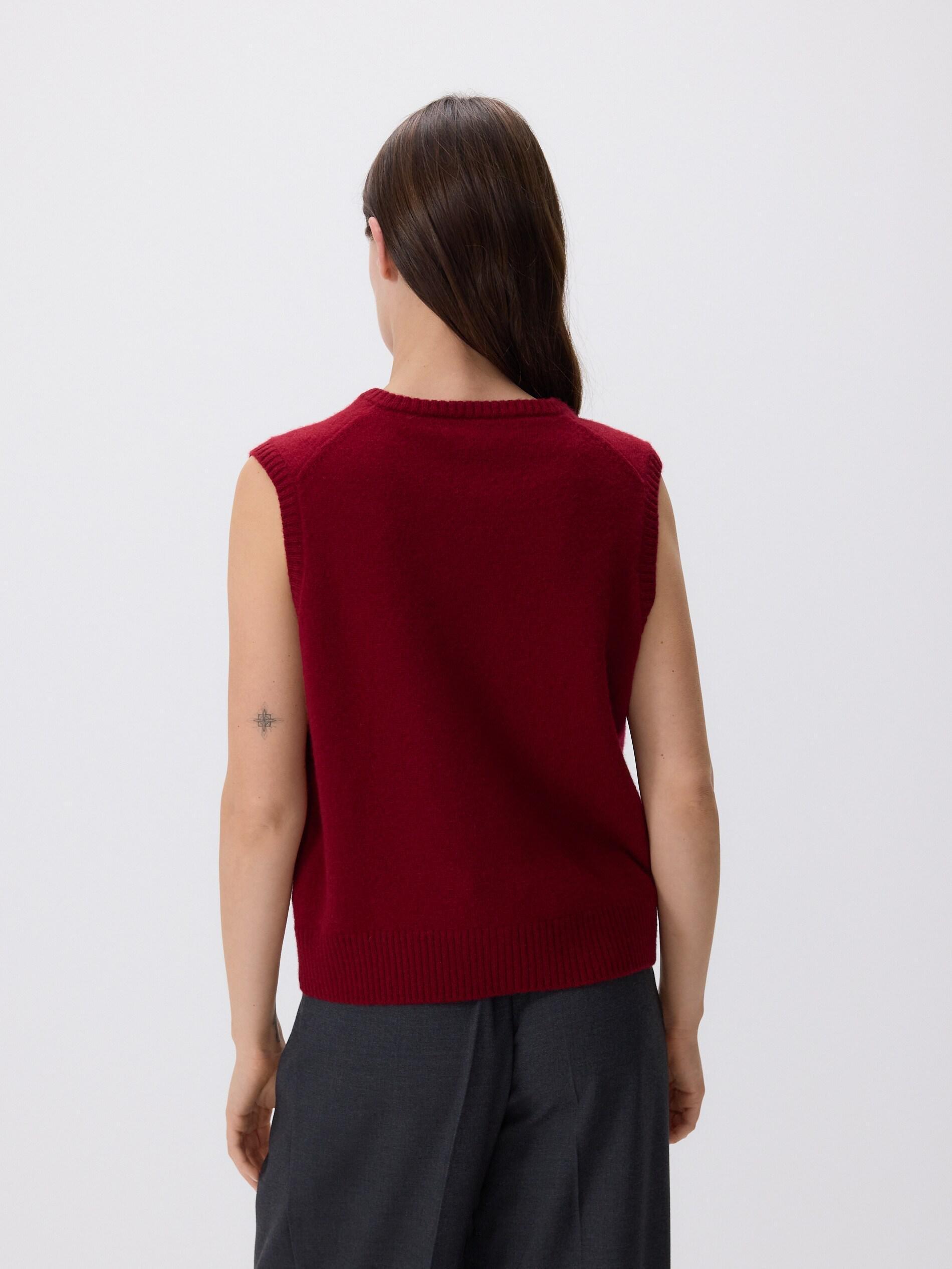BURGUNDY Wool vest, Purple, large image number 2