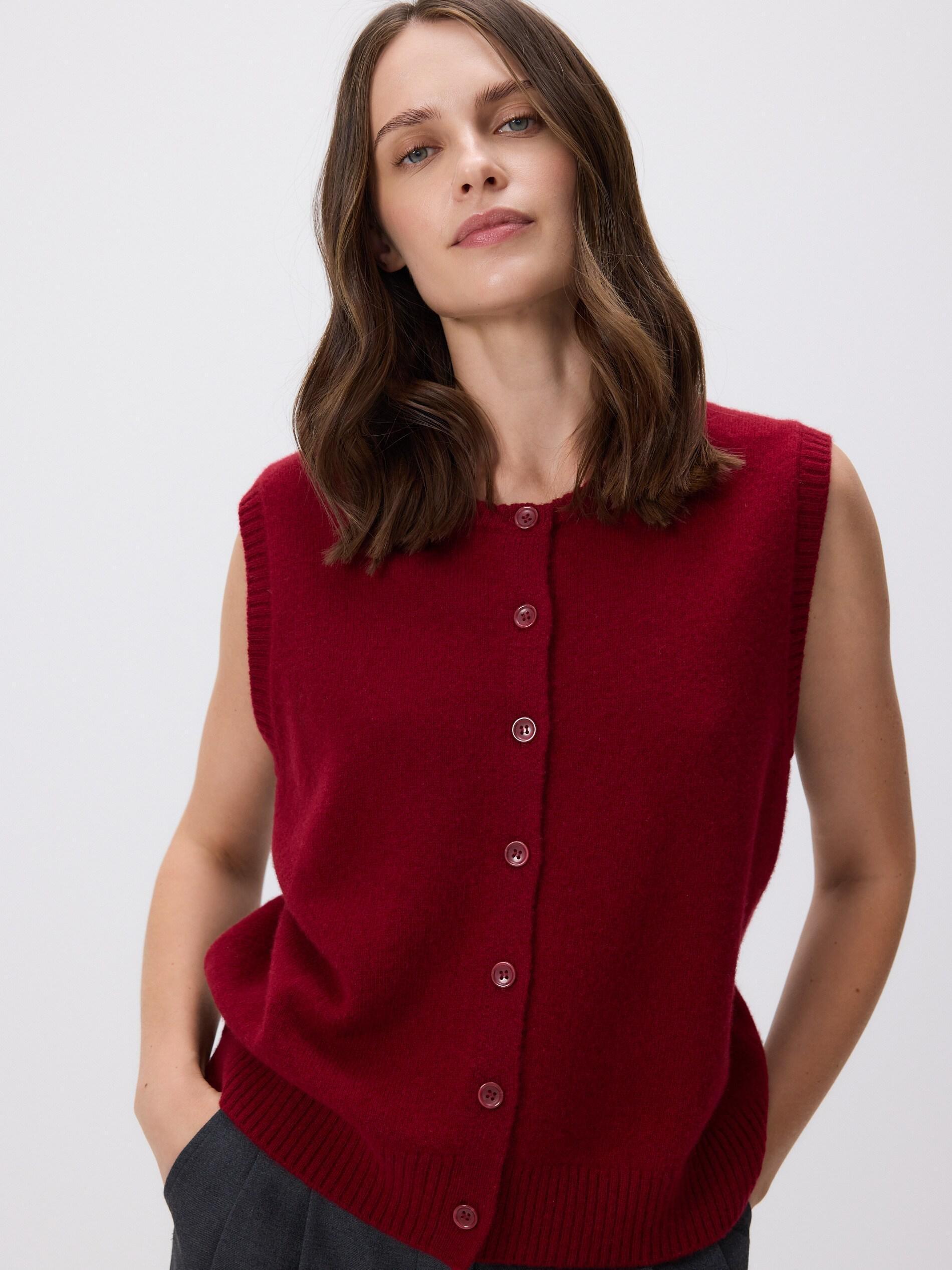 BURGUNDY Wool vest, Purple, large image number 3
