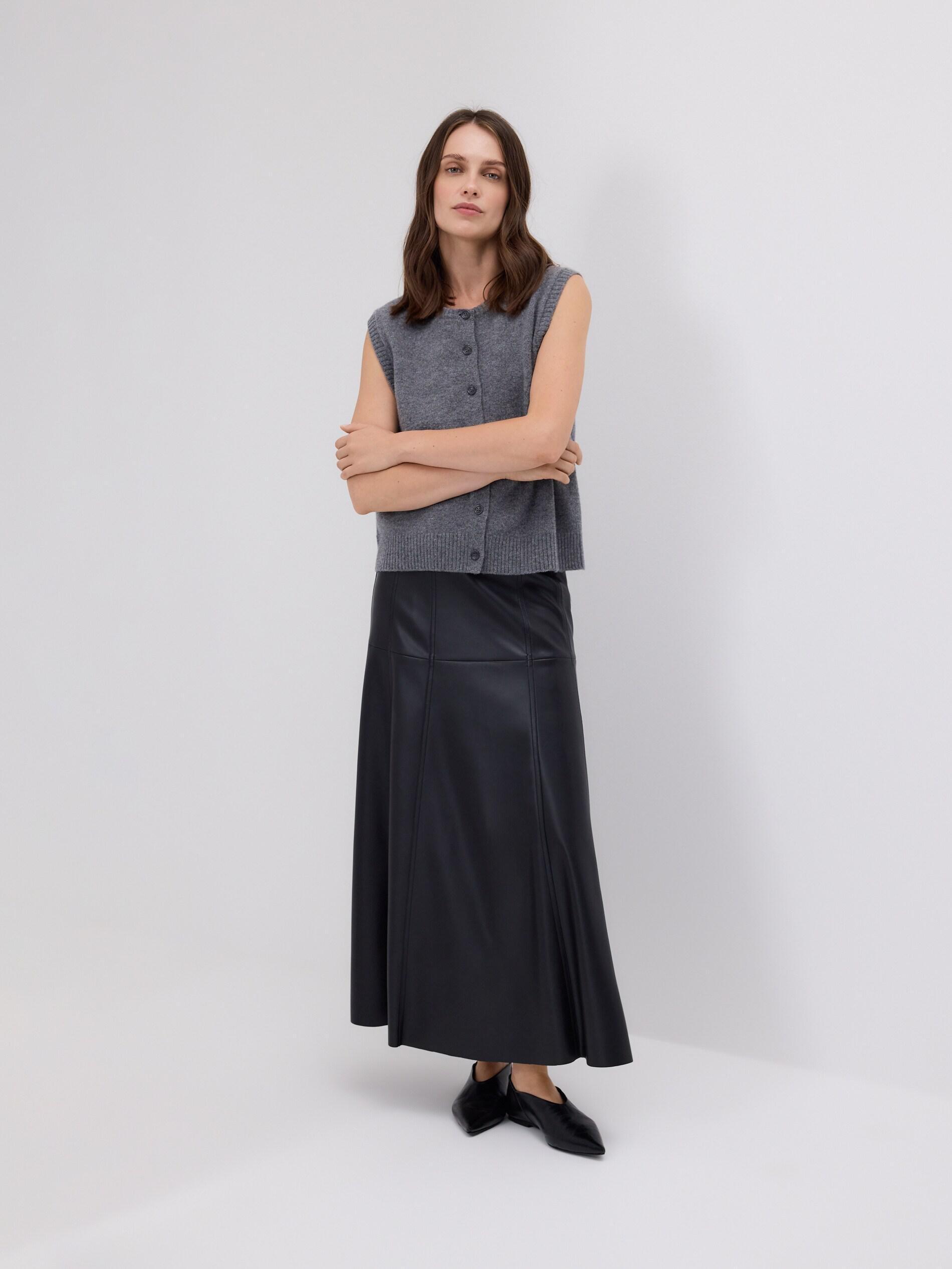 MID GREY Wool vest, Grey, large image number 1