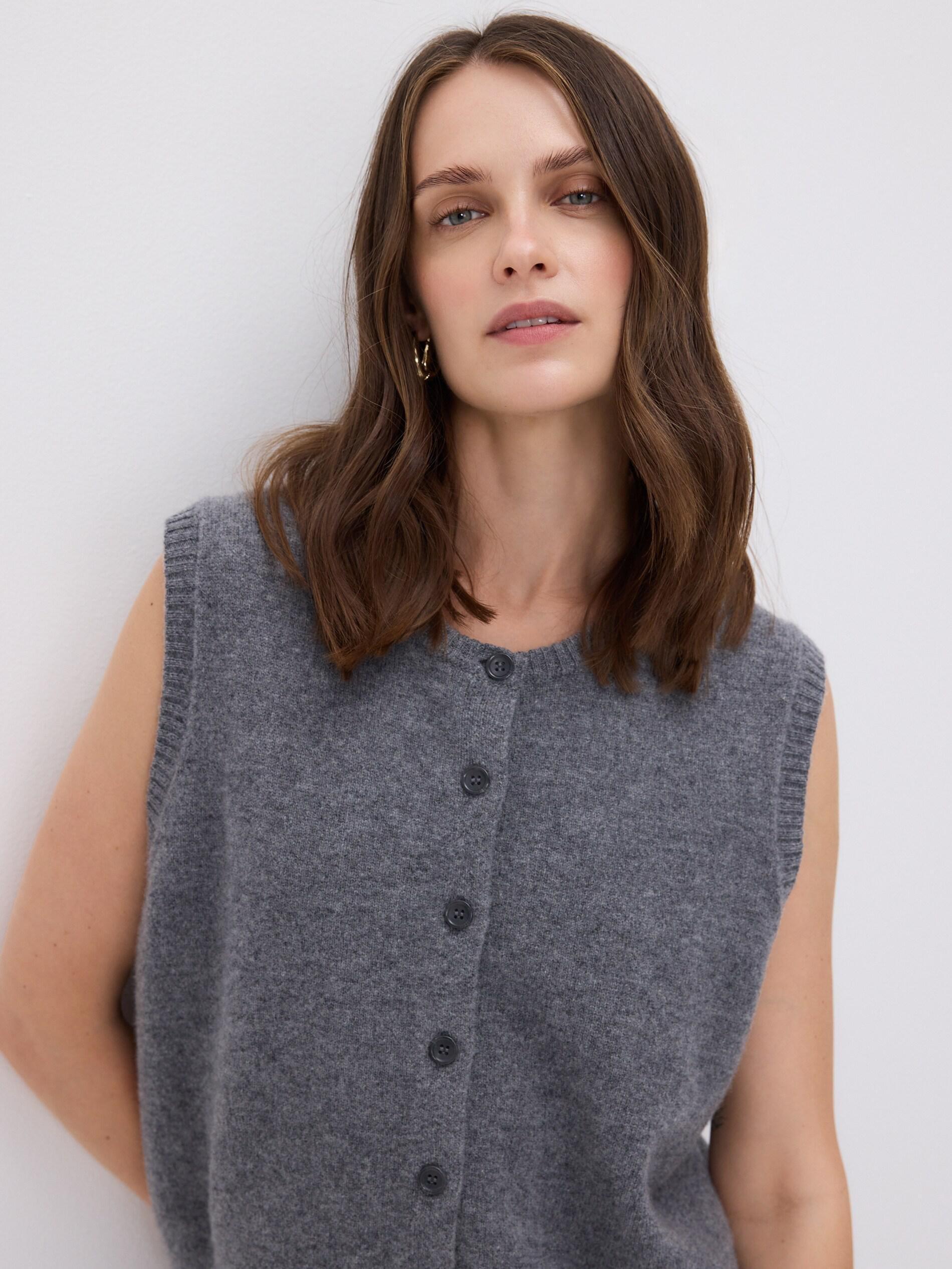 MID GREY Wool vest, Grey, large image number 2