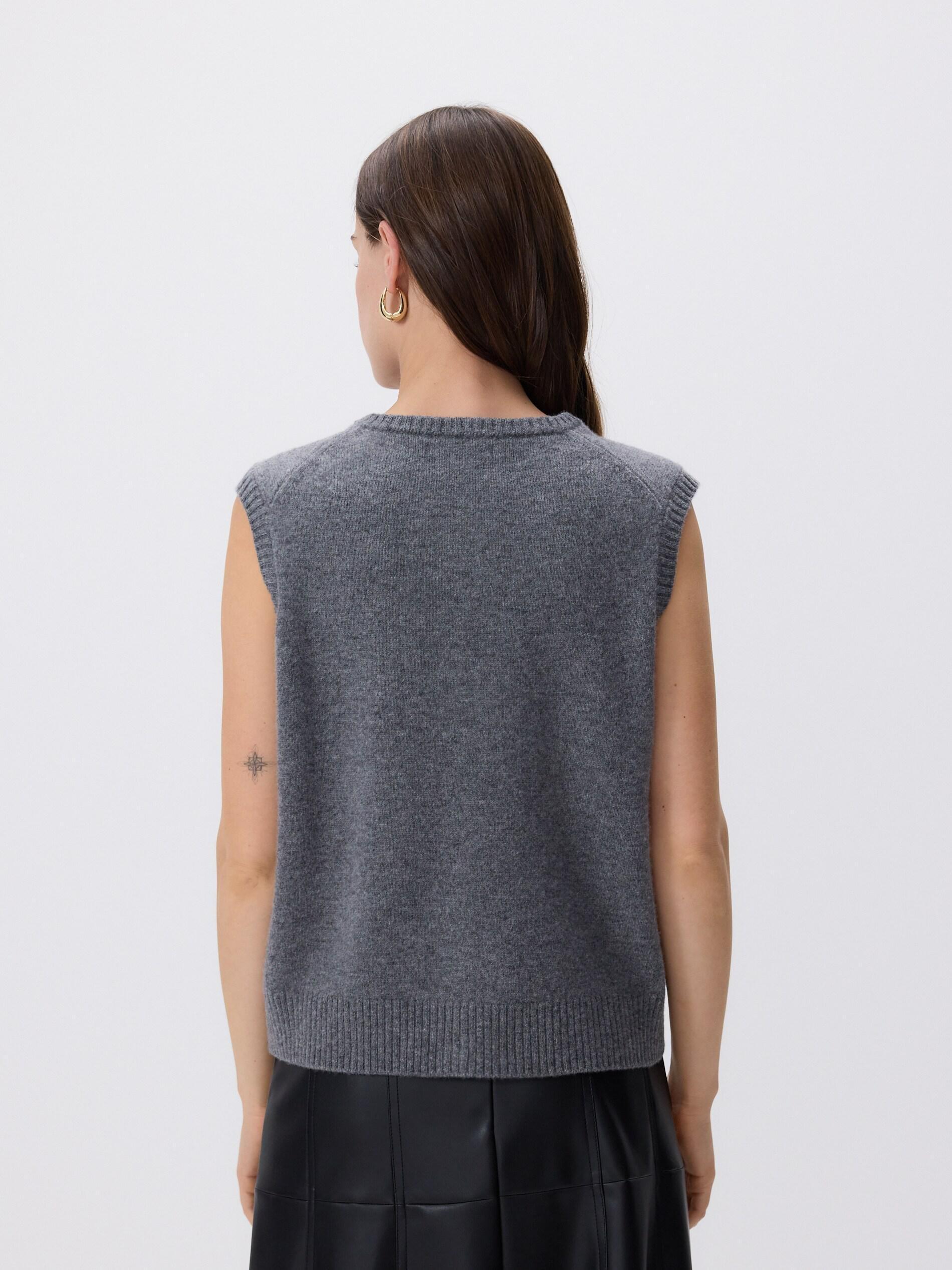MID GREY Wool vest, Grey, large image number 3