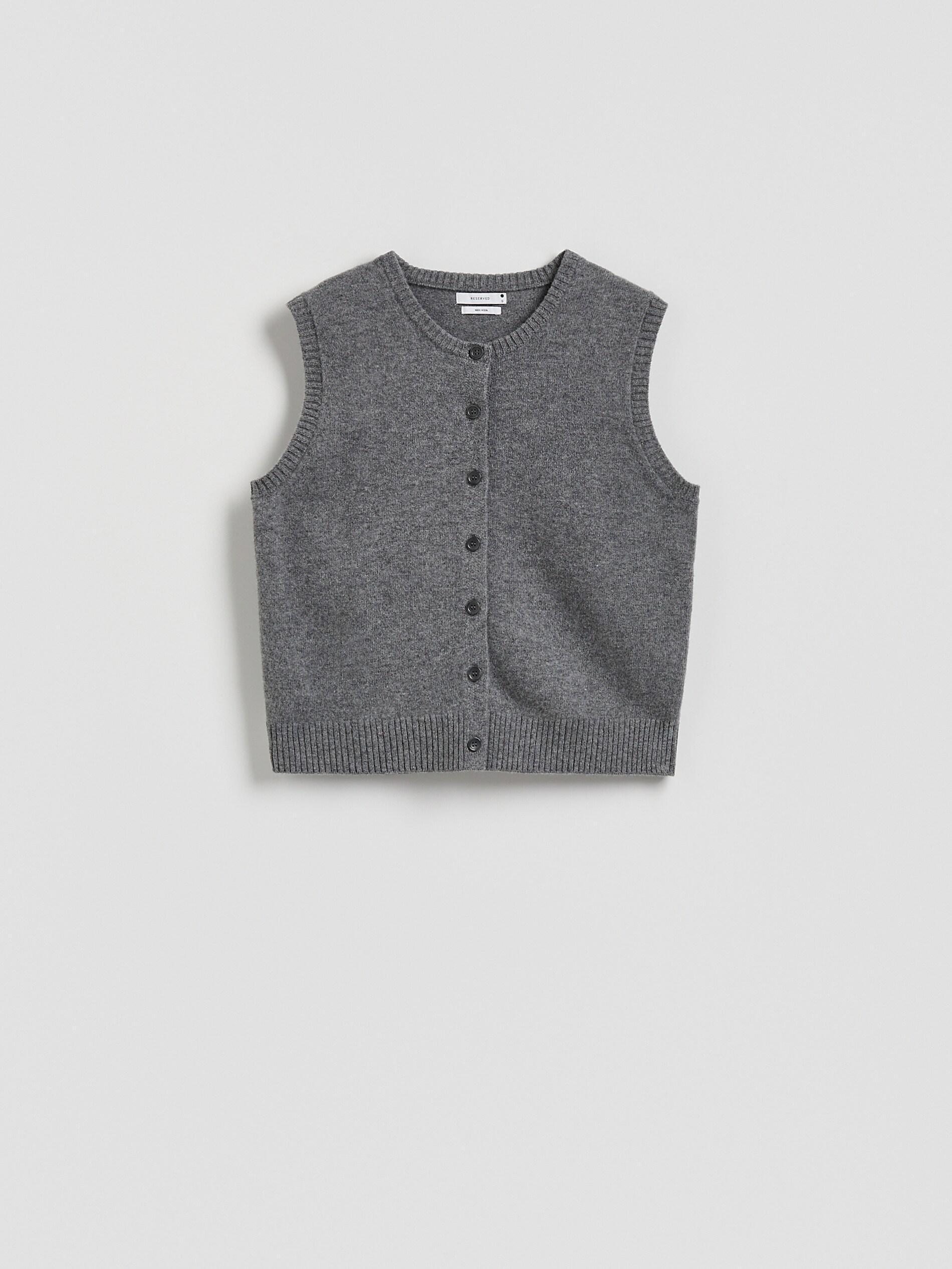MID GREY Wool vest, Grey, large image number 4