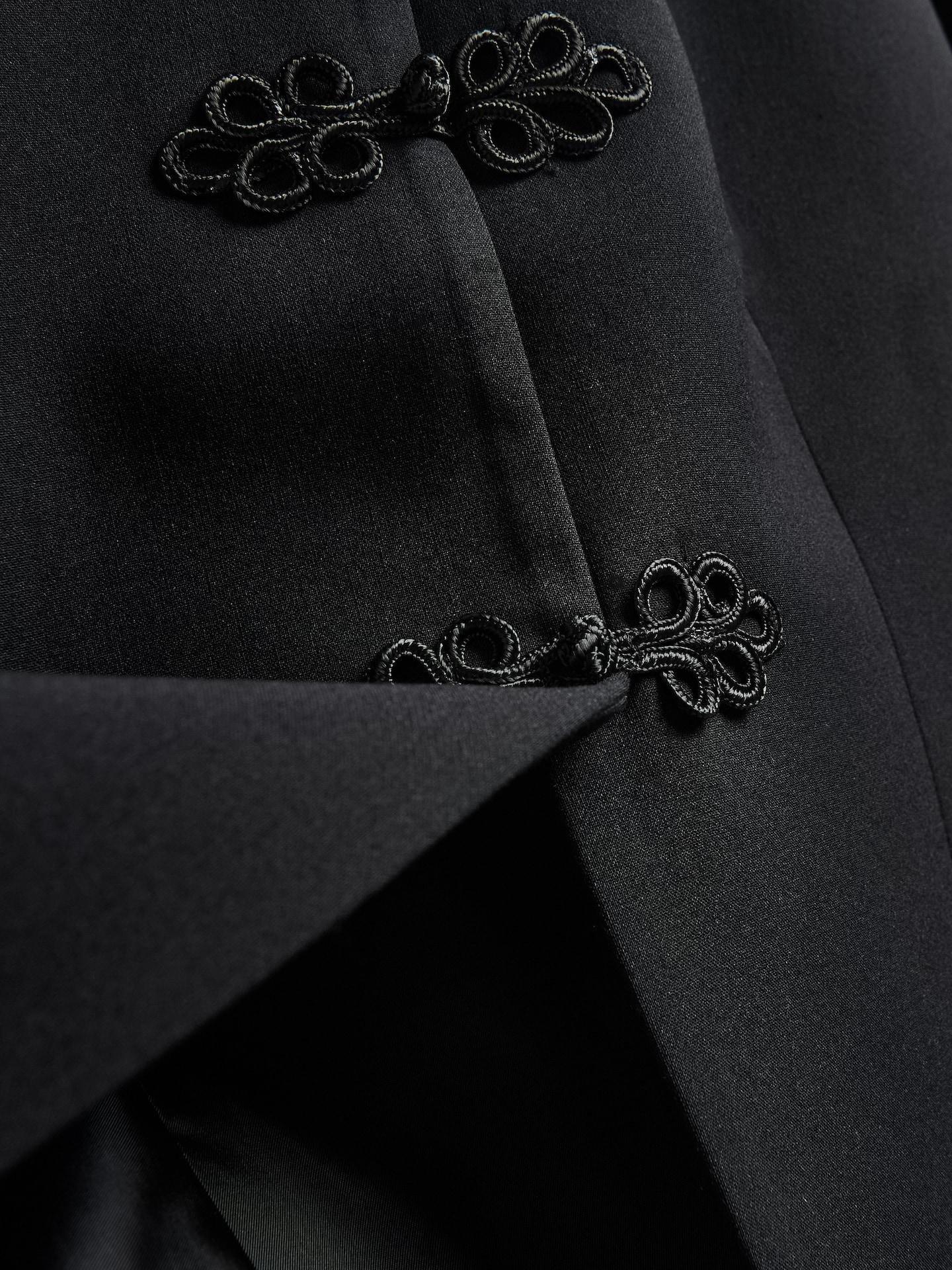 Black Blazer With Decorative Buttons, Black, large image number 5