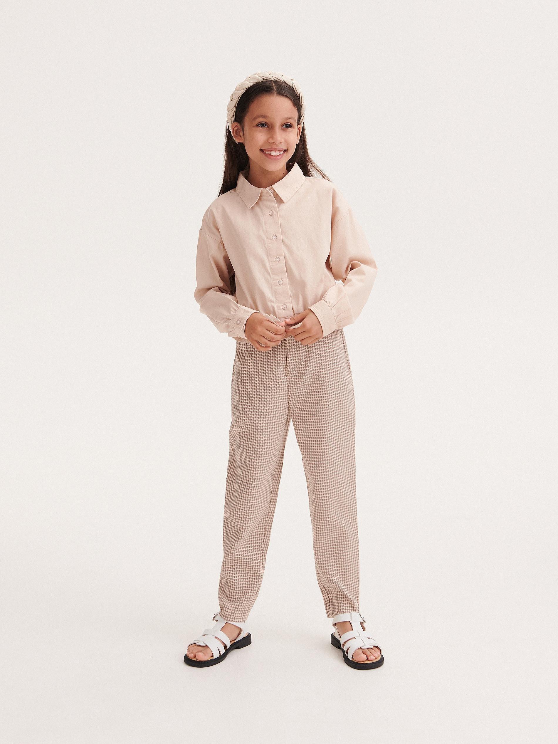 Nude T-Shirt With Bow, Kids Girls, , large image number 0