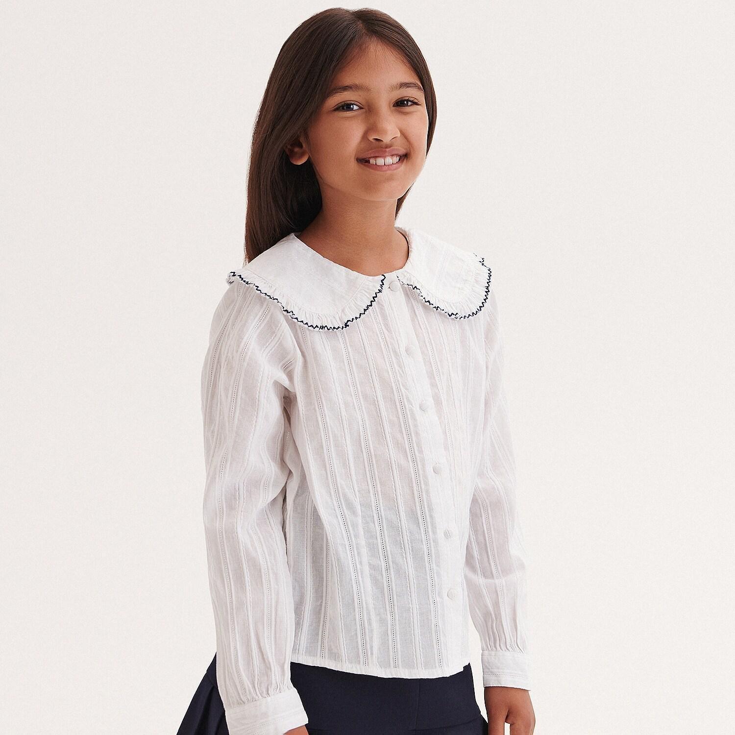 Reserved - White Collar Shirt, Kids Girls