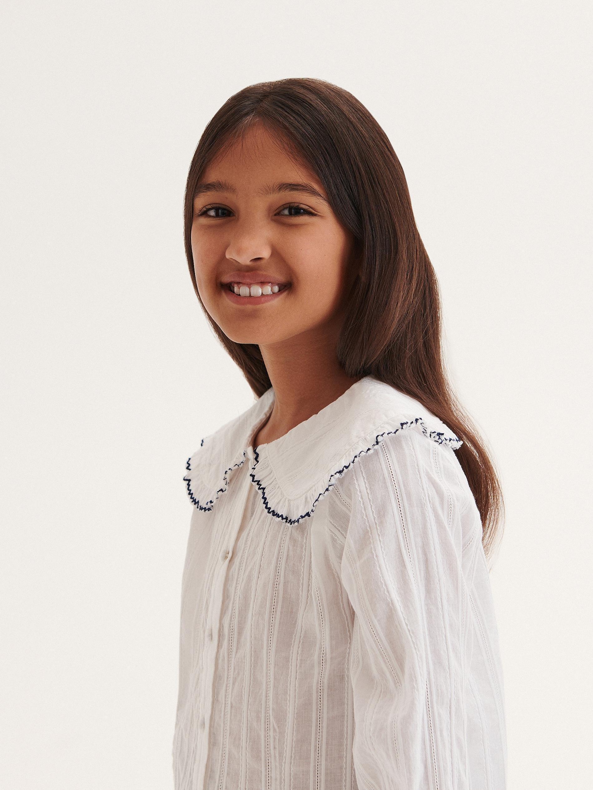 Reserved - White Collar Shirt, Kids Girls